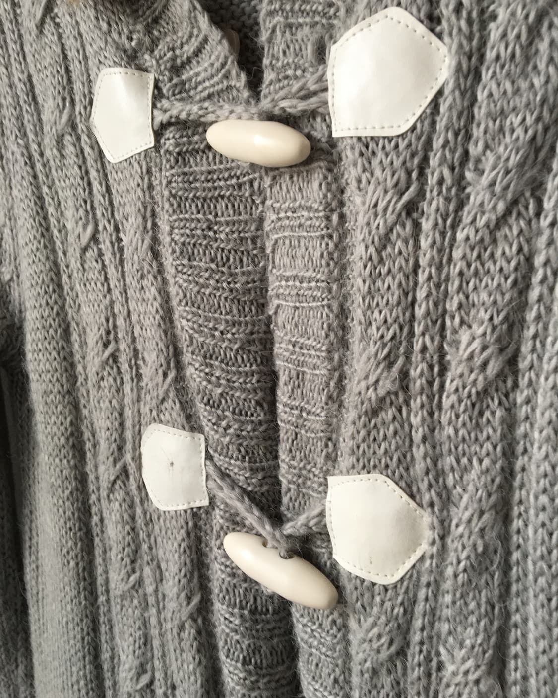 Fur trimming hood duffle button knit car 상품이미지5