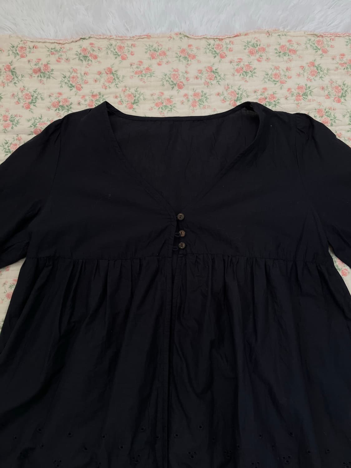 빈티지 모리걸 네이비 자수 레이스 블라우스 1086 모리걸 y2k 스트릿 상품이미지5