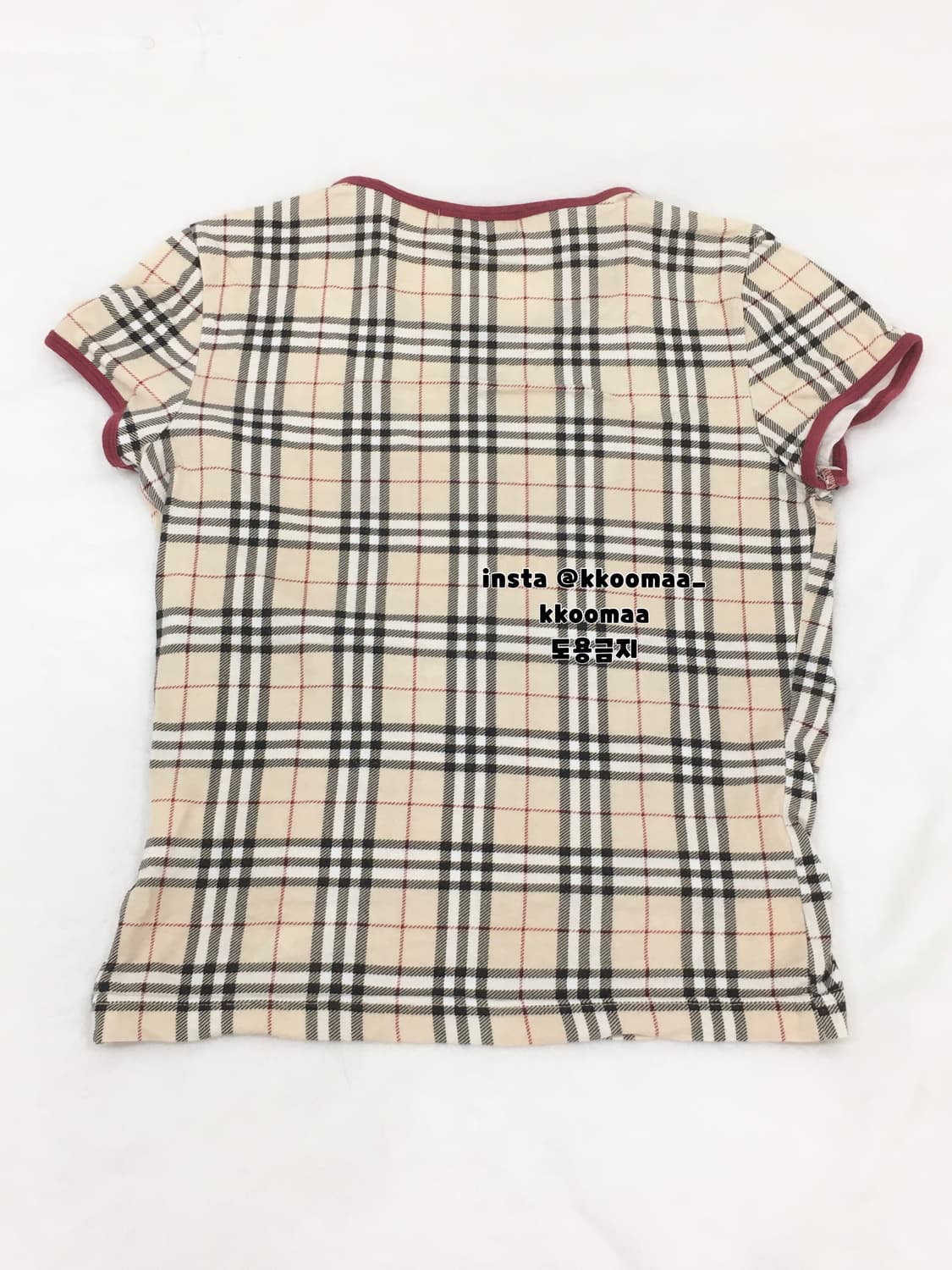 버버리 블루라벨 노바체크 반팔티 링거 상품이미지2