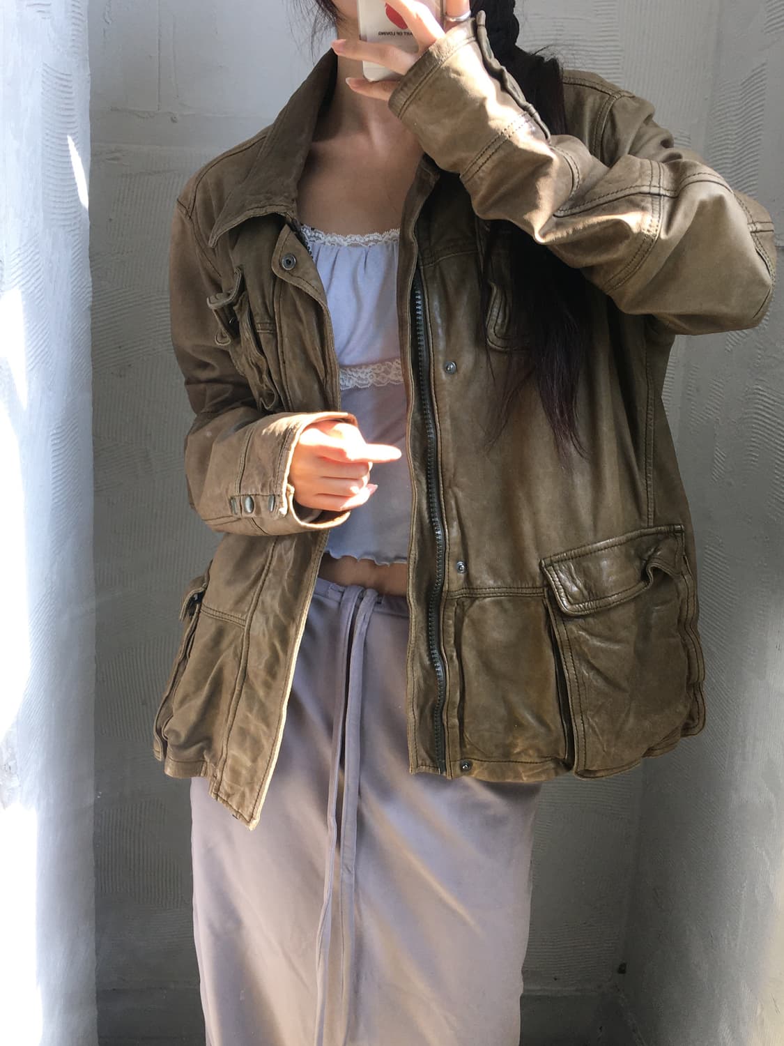 Diesel 디젤 유틸리티 레더 집 자켓 상품이미지1