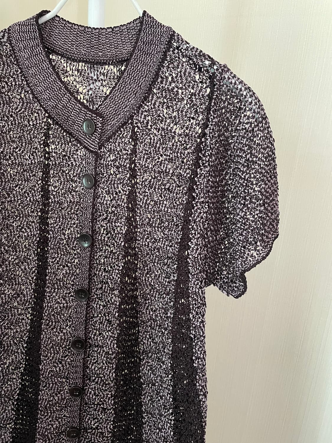 믹스 니트 반팔 가디건 상품이미지4