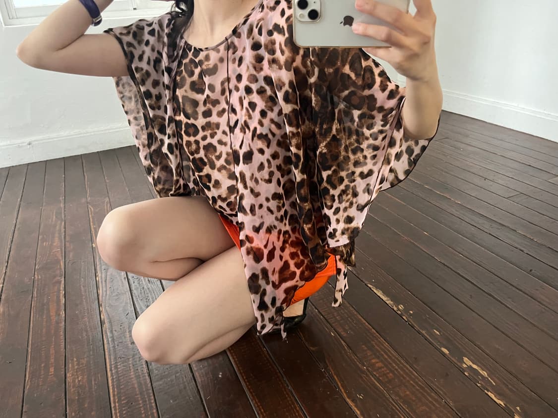 레오파드 슬리브리스 상품이미지2