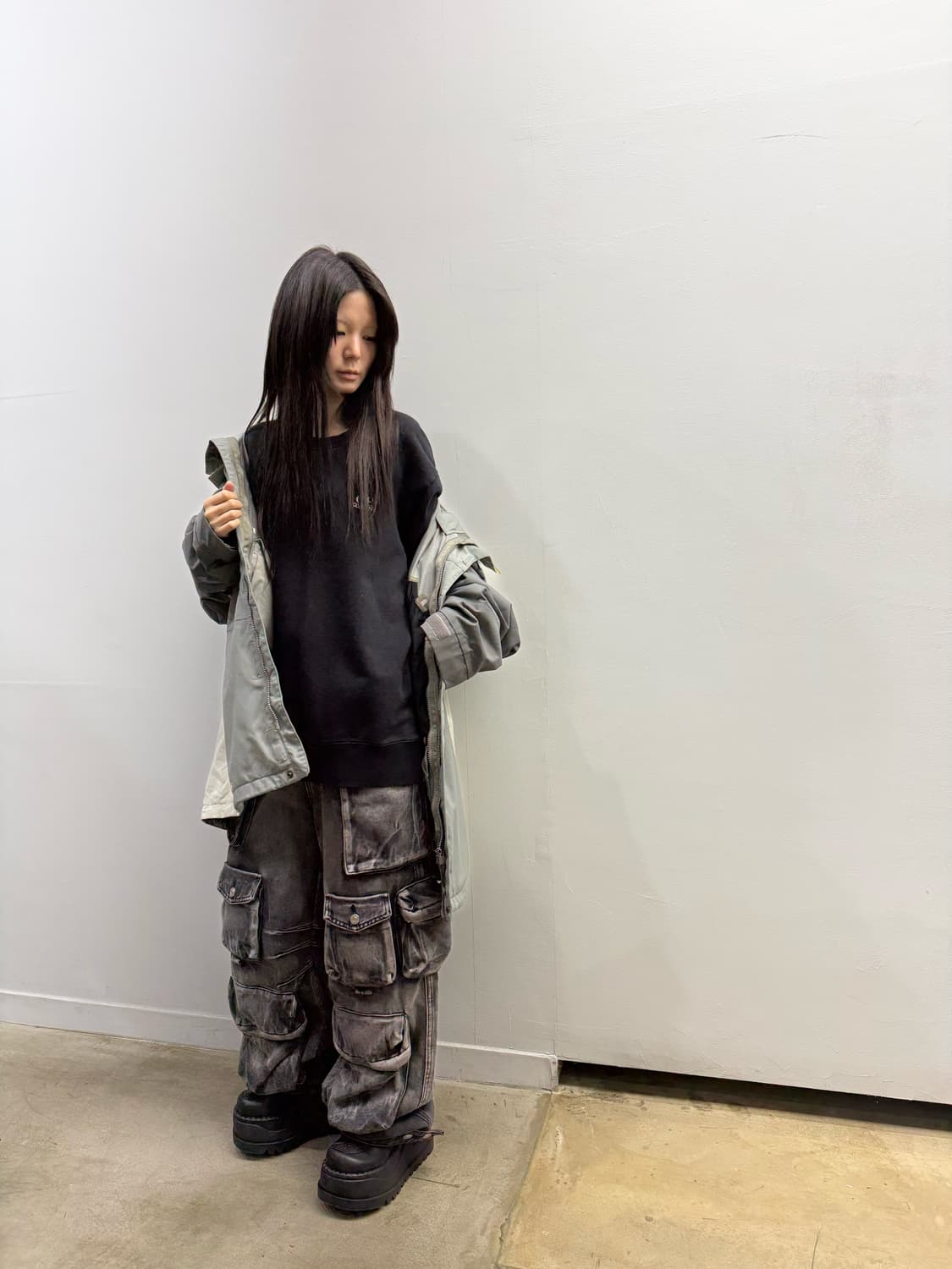 노스페이스 하이벤트 그레이&화이트 윈드브레이커 상품이미지4