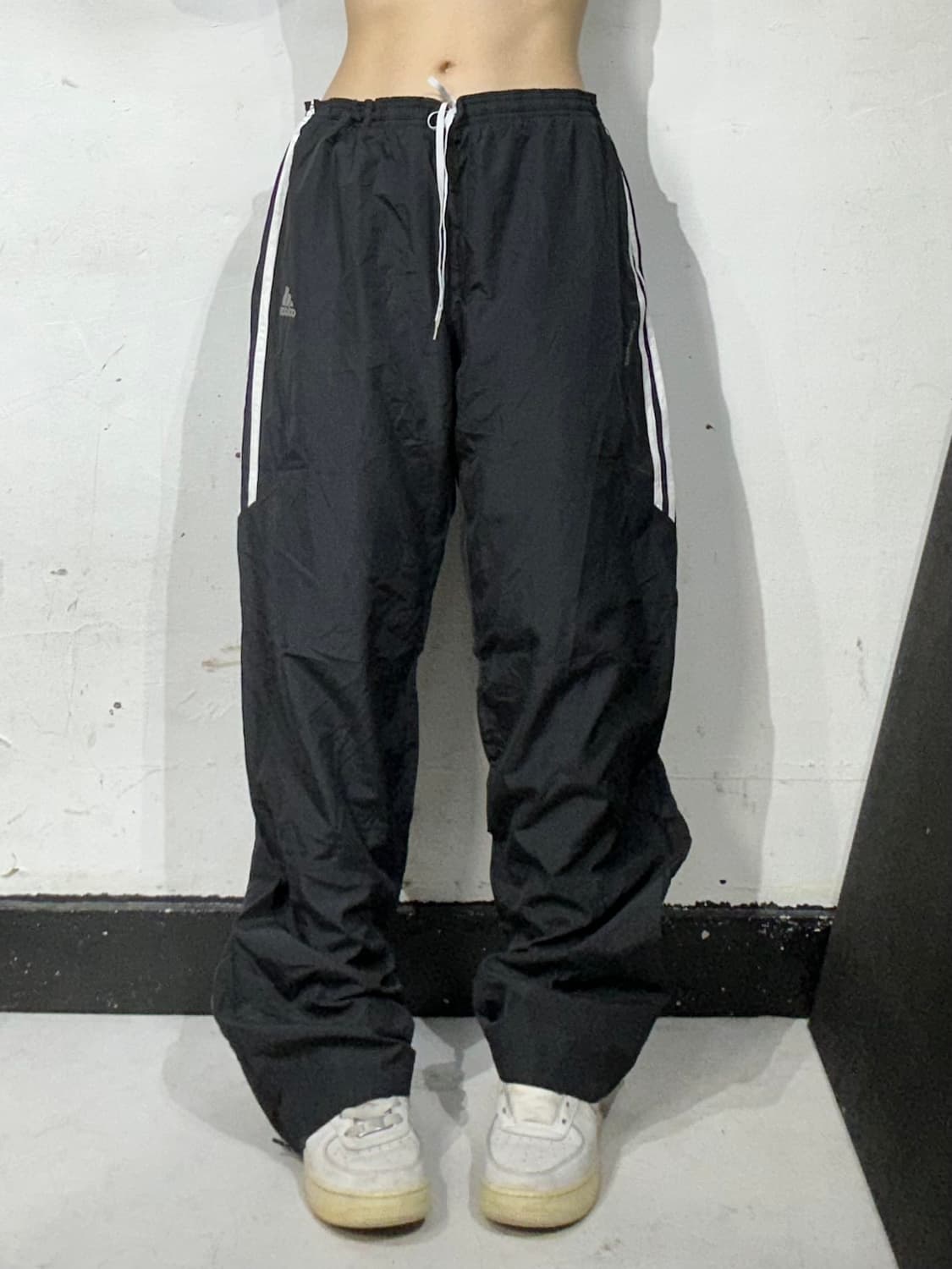 아디다스 블랙 화이트 삼선 와이드 트랙 팬츠 추리닝 바지 상품이미지2