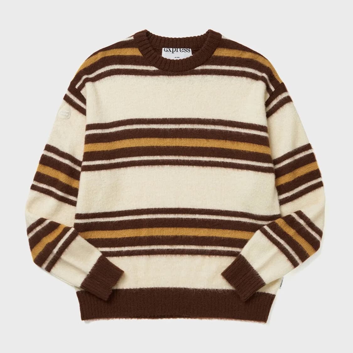 익스프레스 홀리데이 스트라이프 모헤어 니트_브라운 상품이미지1