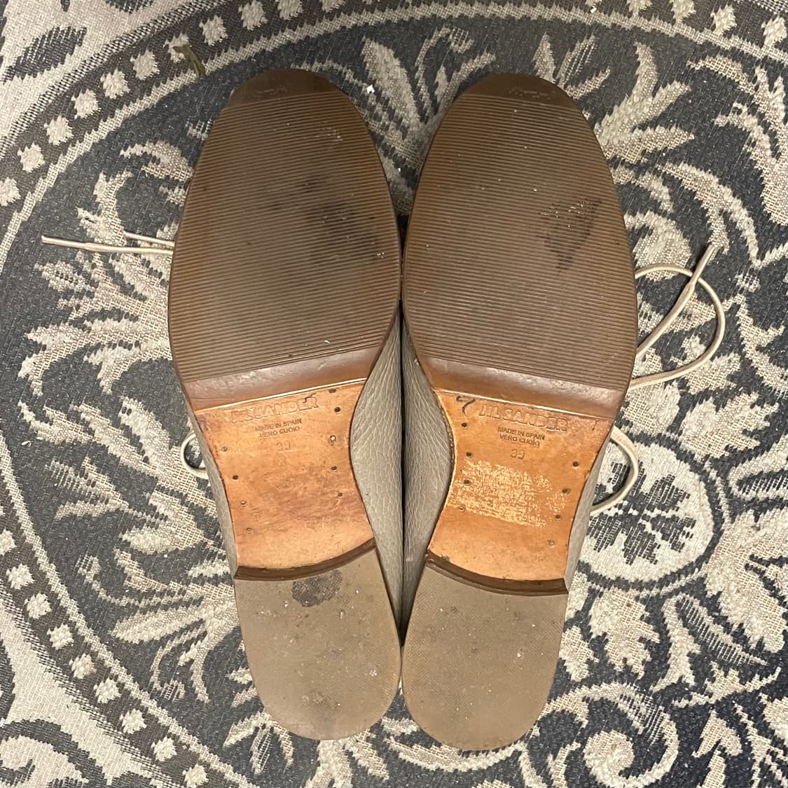 질샌더 (우먼) 카우 하이드 그레이 레이스 업 슈즈 상품이미지7