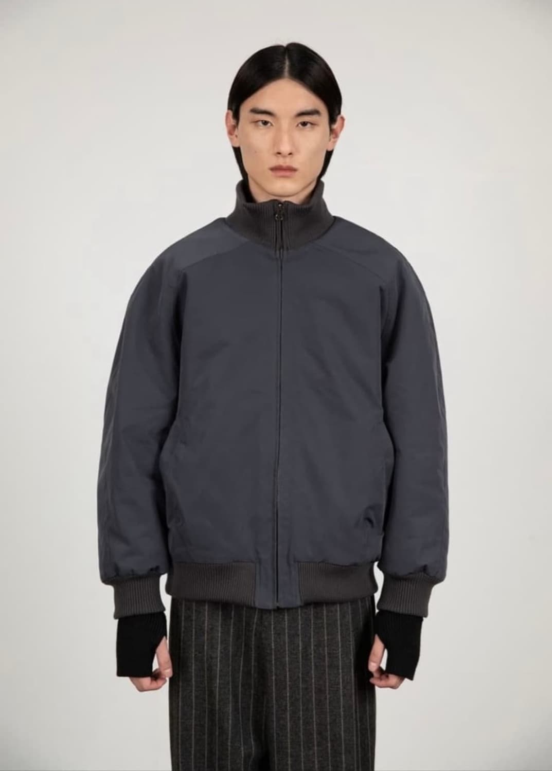 아모멘토 남성 리버시블 오버사이즈 시어링 점퍼 차콜 M / 자켓 유스 상품이미지1