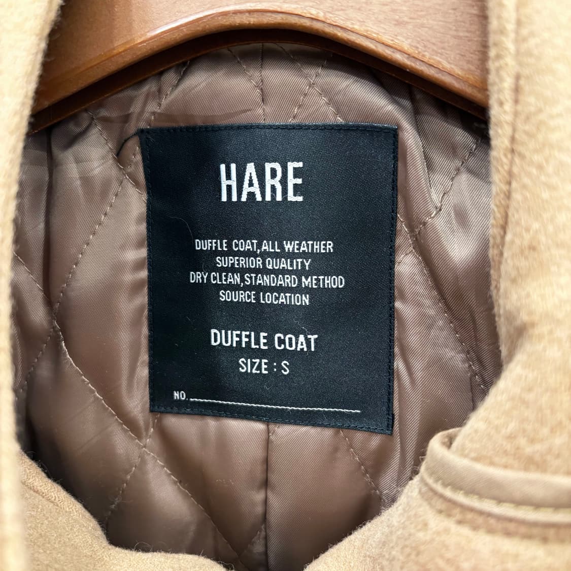 하레 더플 코트 후드 토글 플랩 포켓 배색 안감 디테일 베이지 상품이미지6