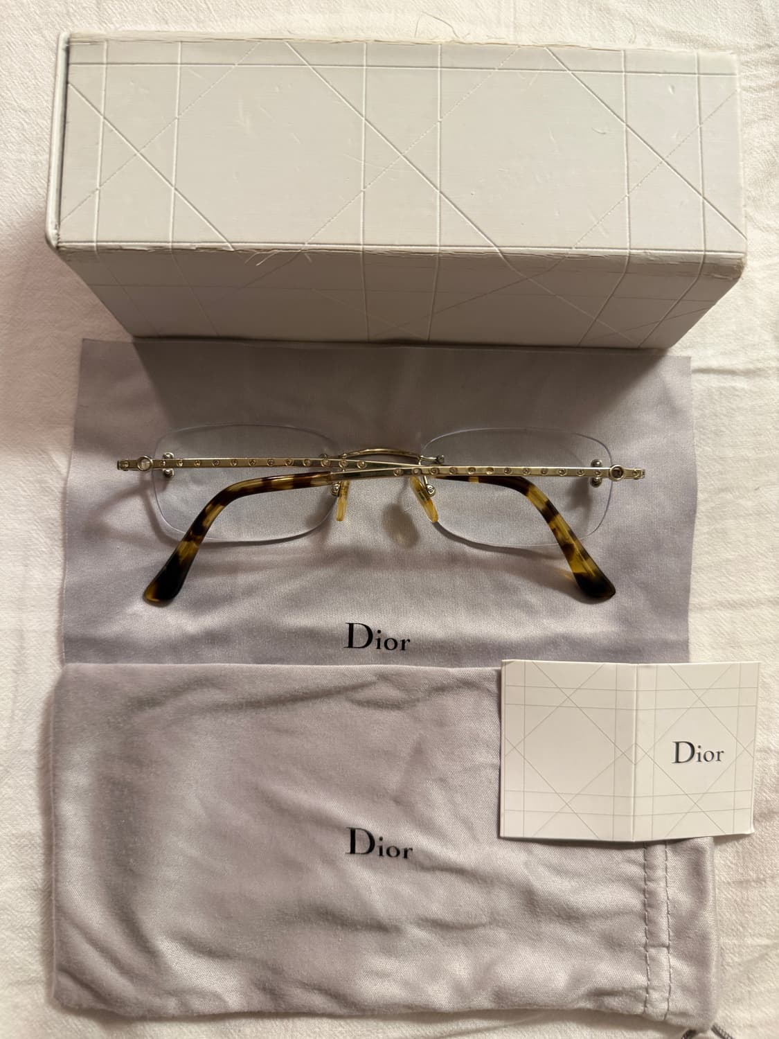 디올 골드프레임 무테 안경 상품이미지2