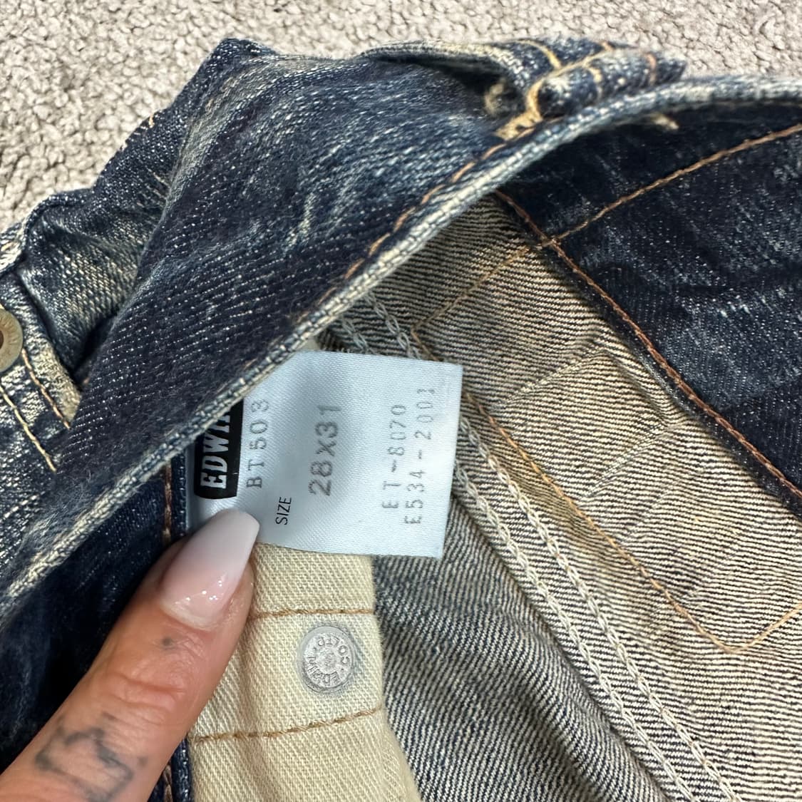 에드윈503 블루트립 페이드 세미 부츠컷 데님(28) 상품이미지7