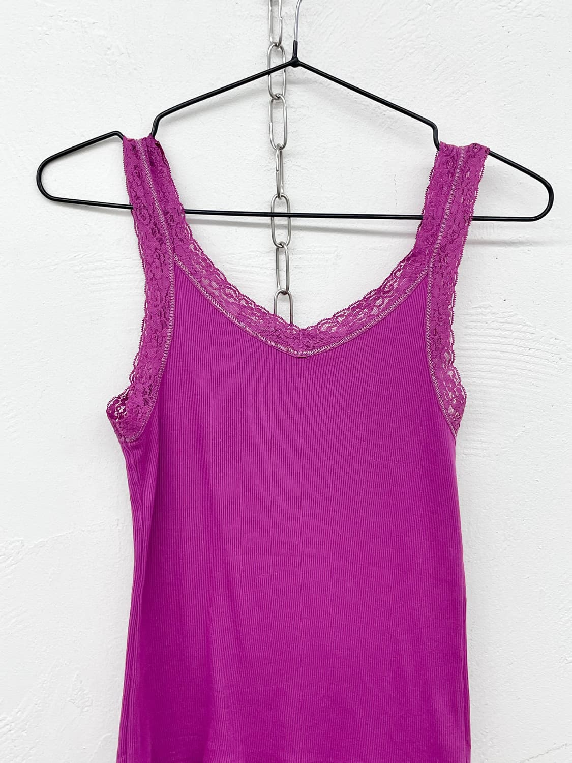 마젠타 골지 레이스 탑 상품이미지5