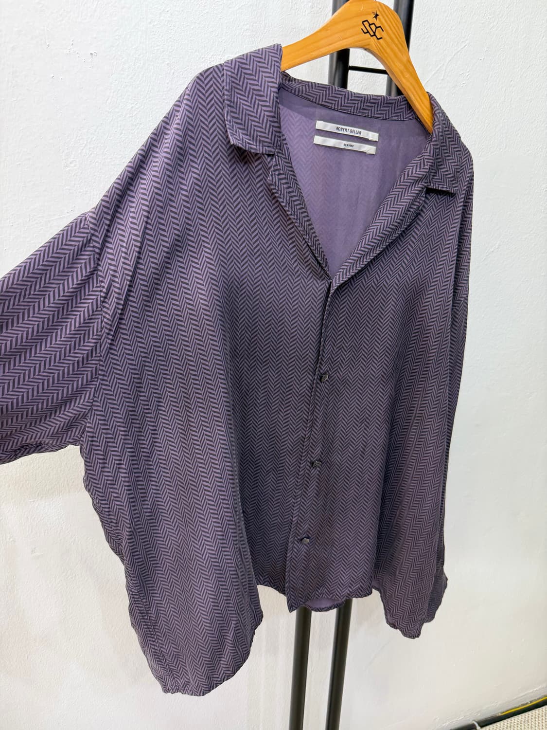 정품) 로버트 겔러 루즈핏 헤링본 셔츠 46 상품이미지2