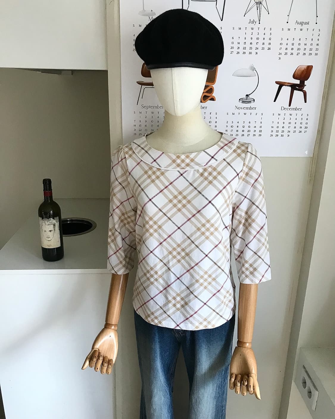 버버리 로고 체크 퍼프 긴팔티 상품이미지6