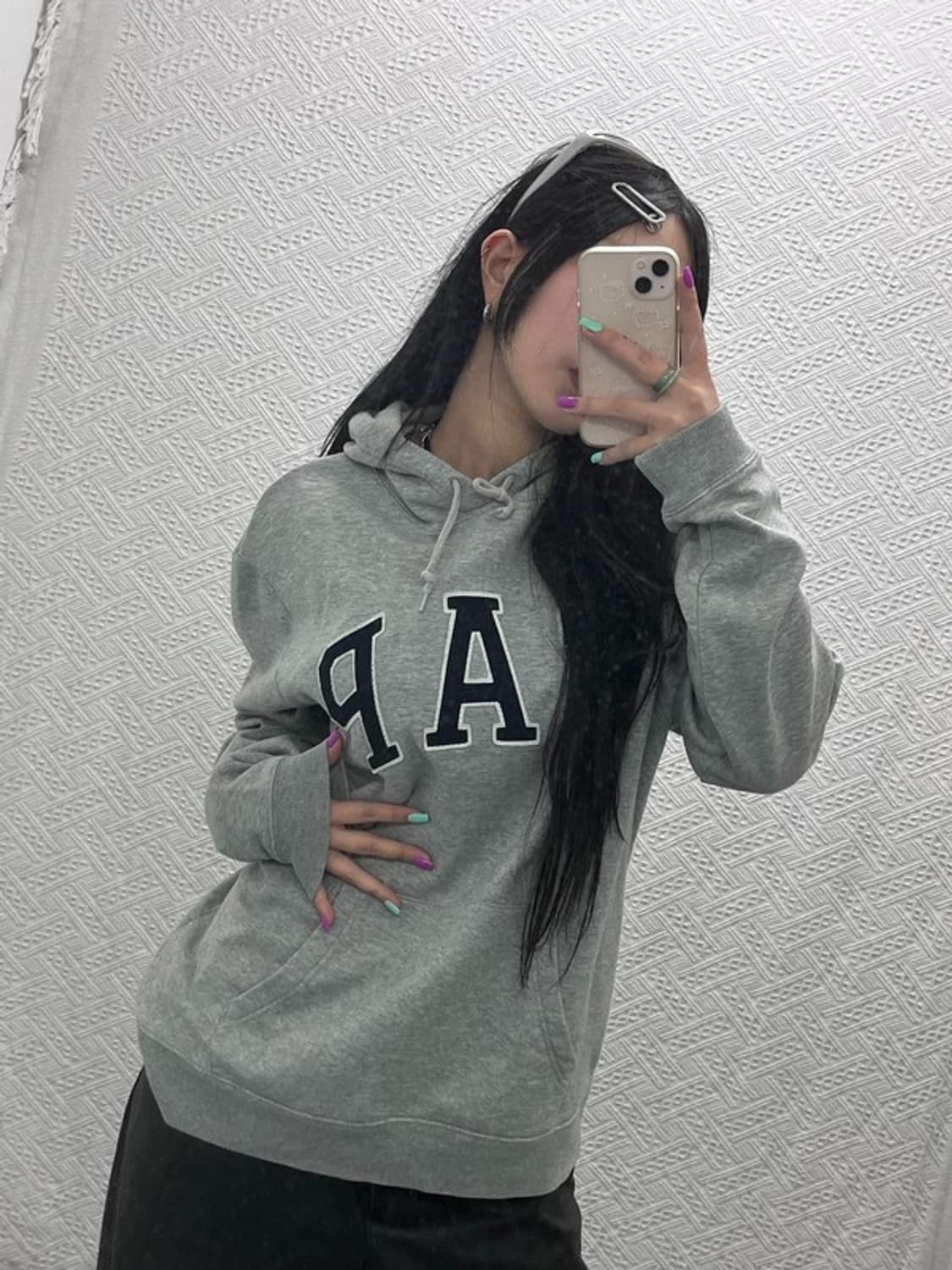 갭 올드스쿨 자수패치 로고플레이 기모 후드티 L C06846 상품이미지2