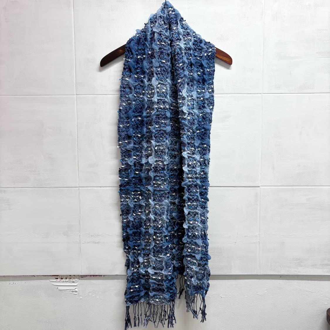 블루 트위드 직조 히피 스카프 머플러 (JPN) 상품이미지2