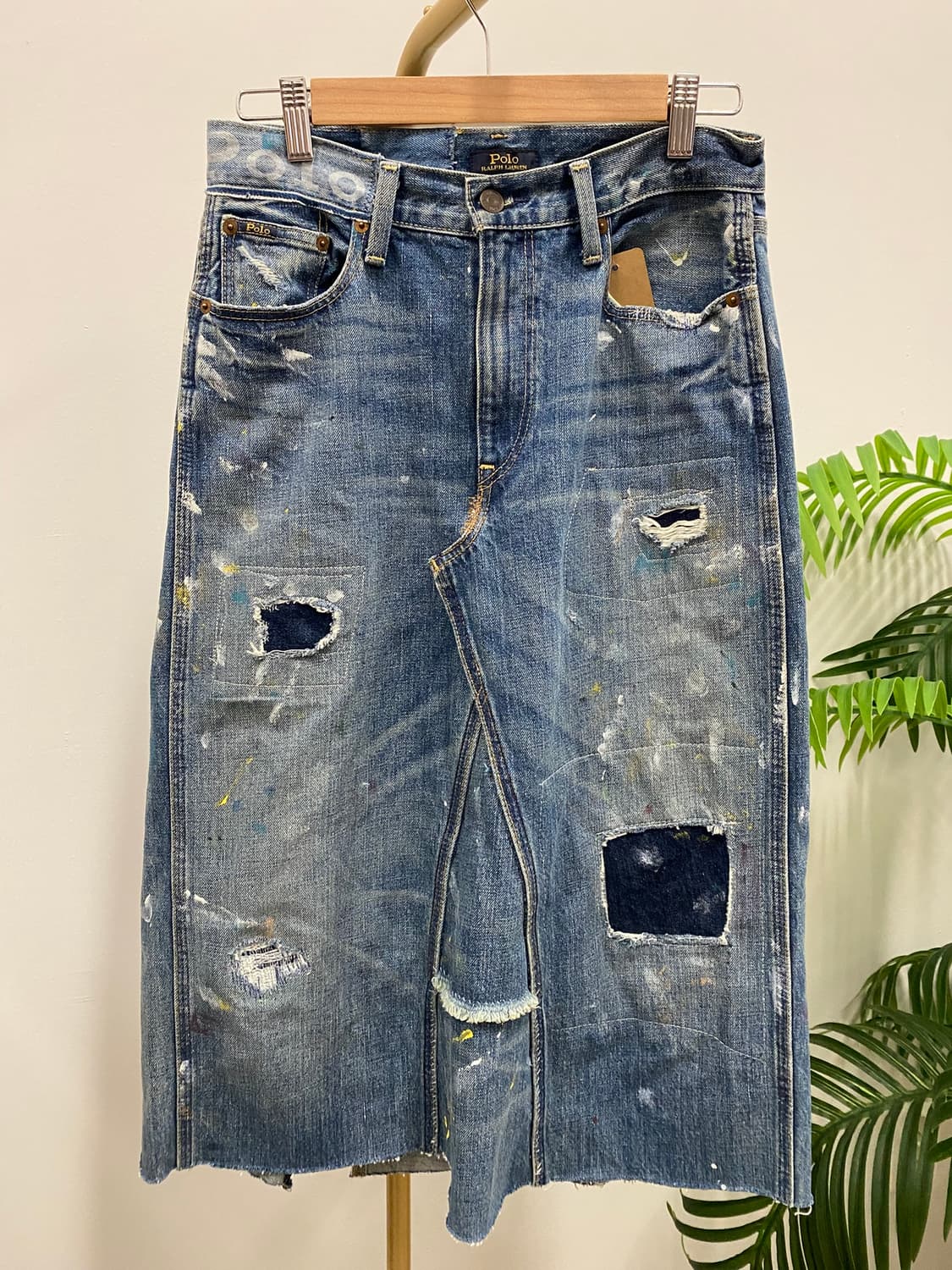 폴로 랄프로렌 리터치 데님 스커트 상품이미지1
