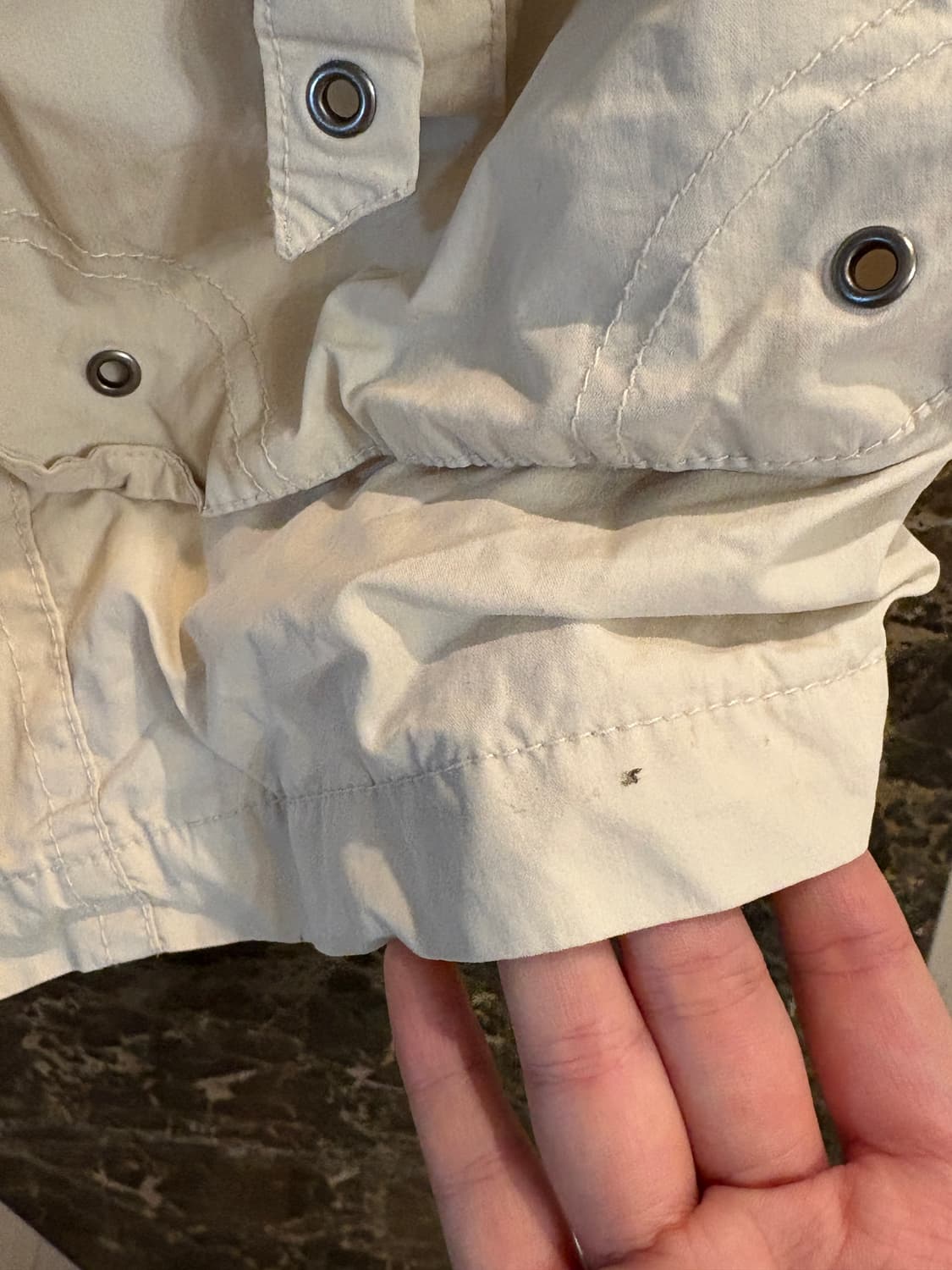 아이보리색 후드 야상 점퍼 상품이미지7