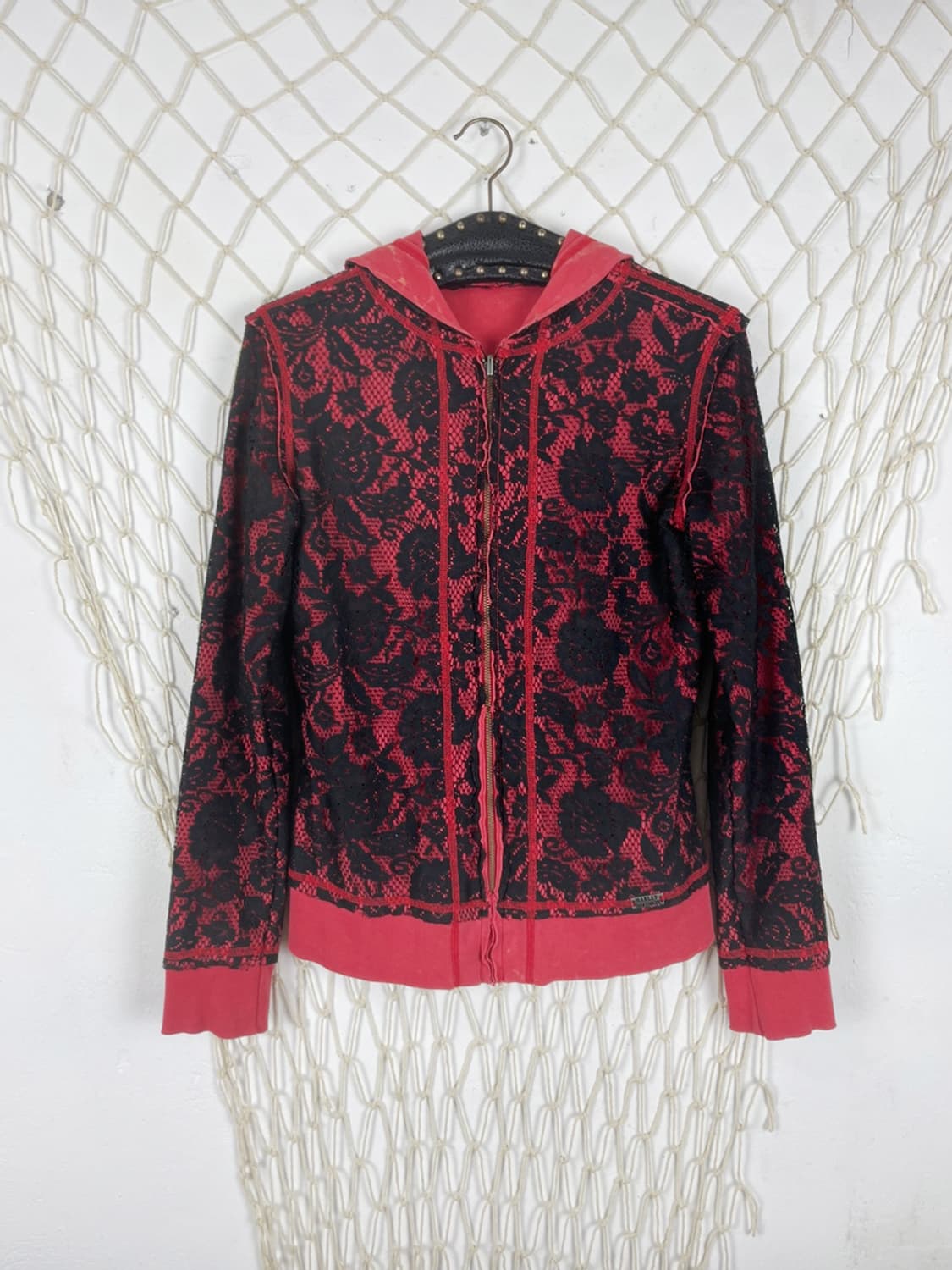 Rose see-through hooded zip-up 상품이미지7