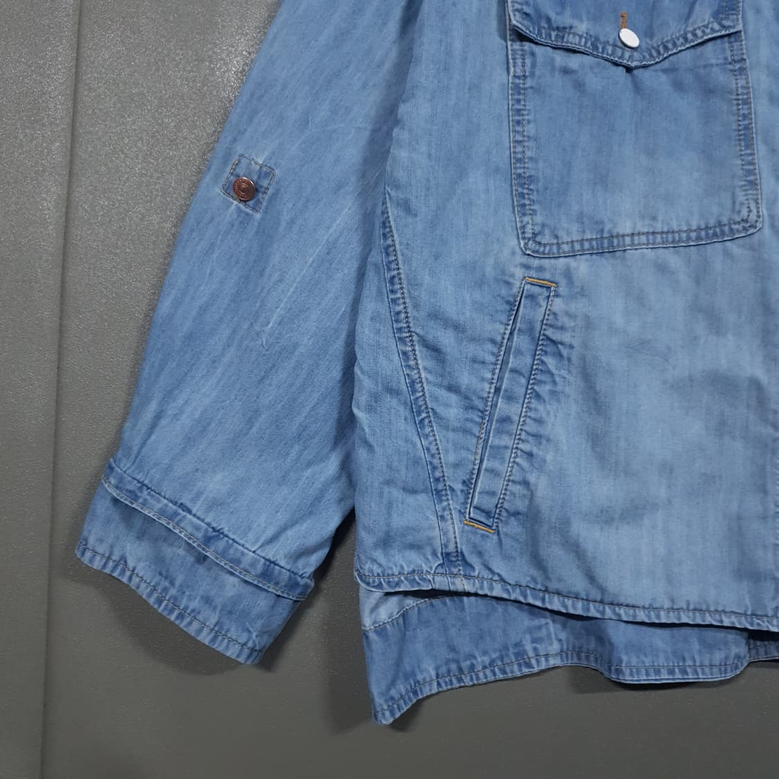 여성 XL) 한섬 시스템 신형 21ss 포켓 오버핏 데님 자켓 청자켓 상품이미지5
