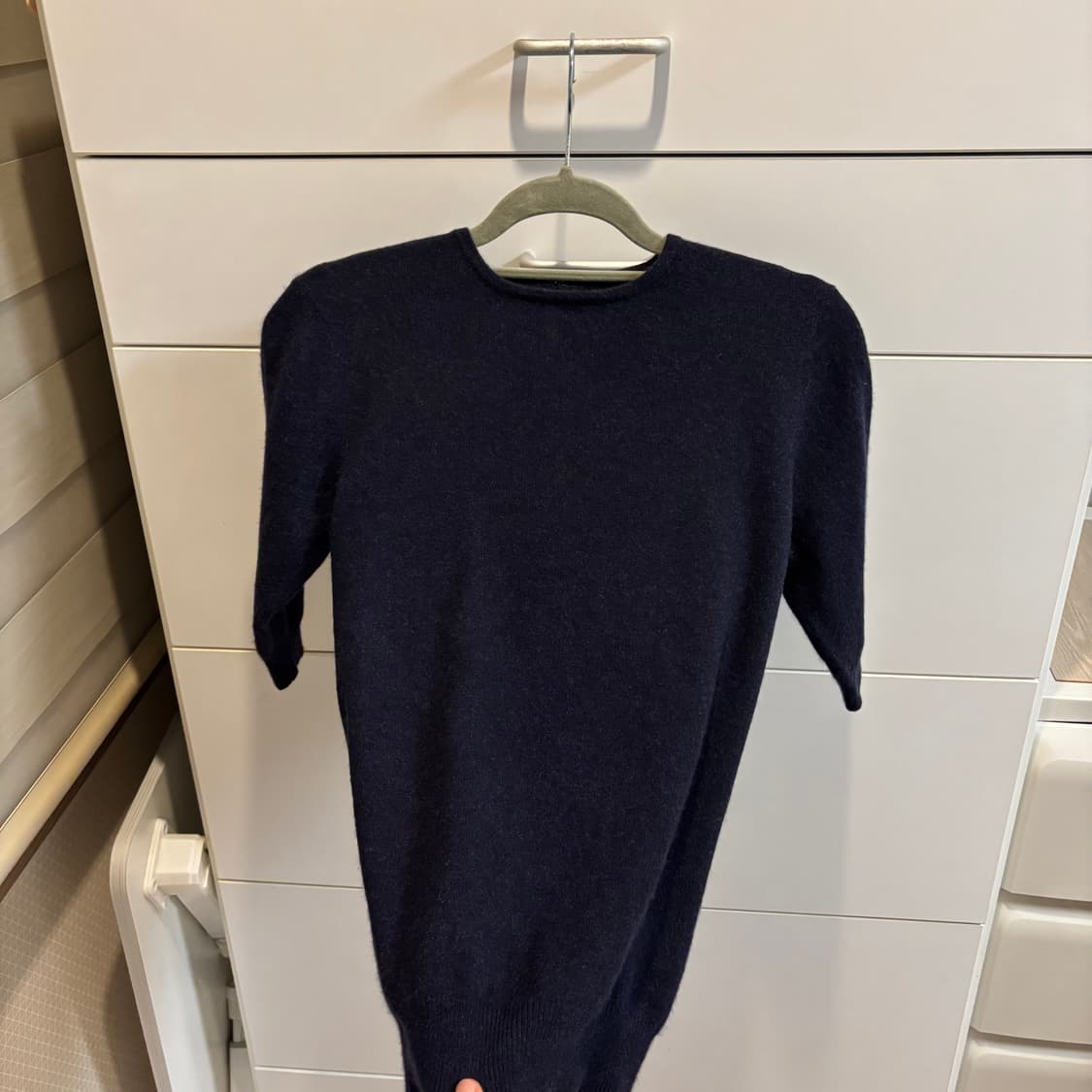 네이비 7부 캐시미어 100% 반팔 니트 상품이미지4