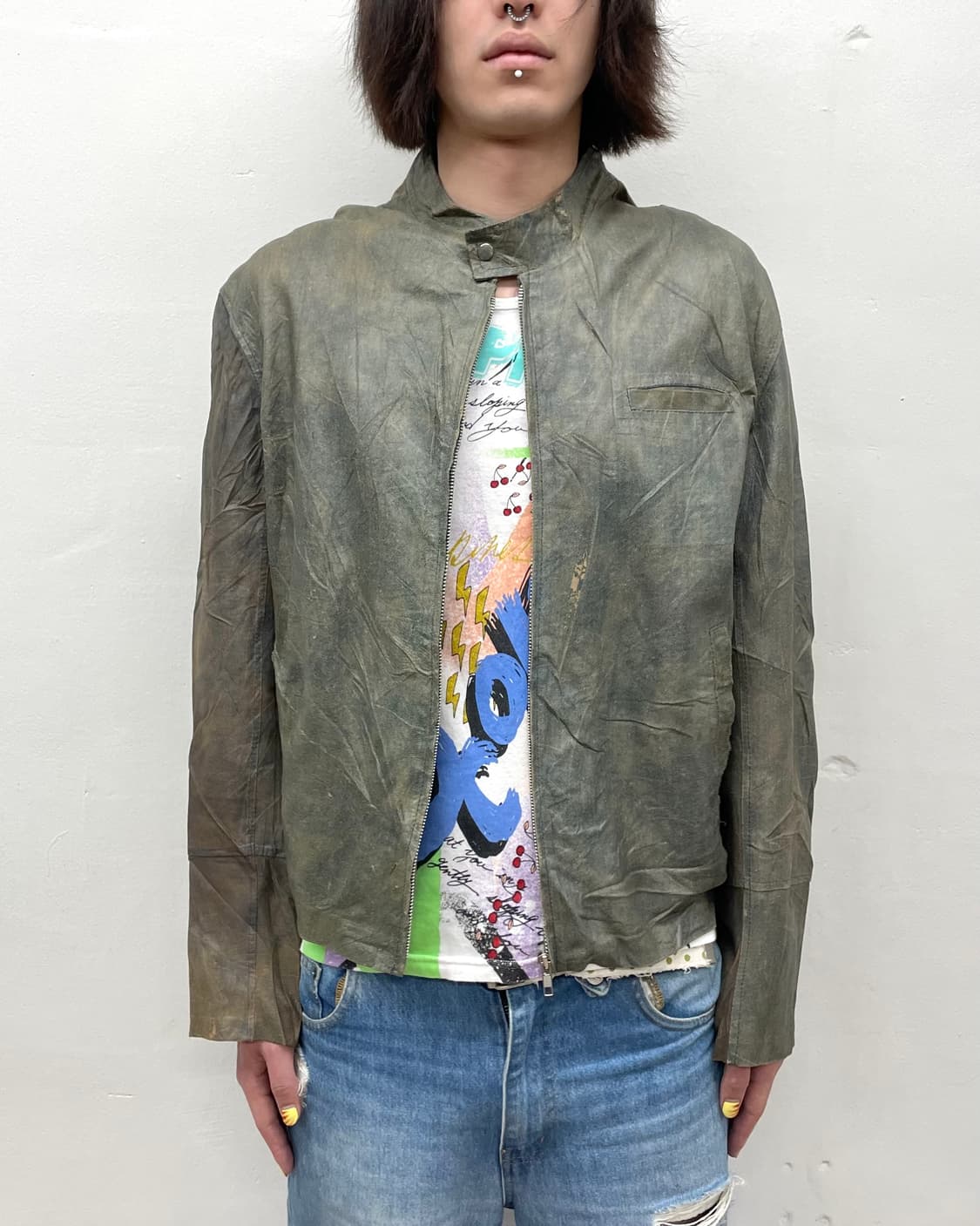 Vera Pelle Coated Denim Biker Jacket  상품이미지2