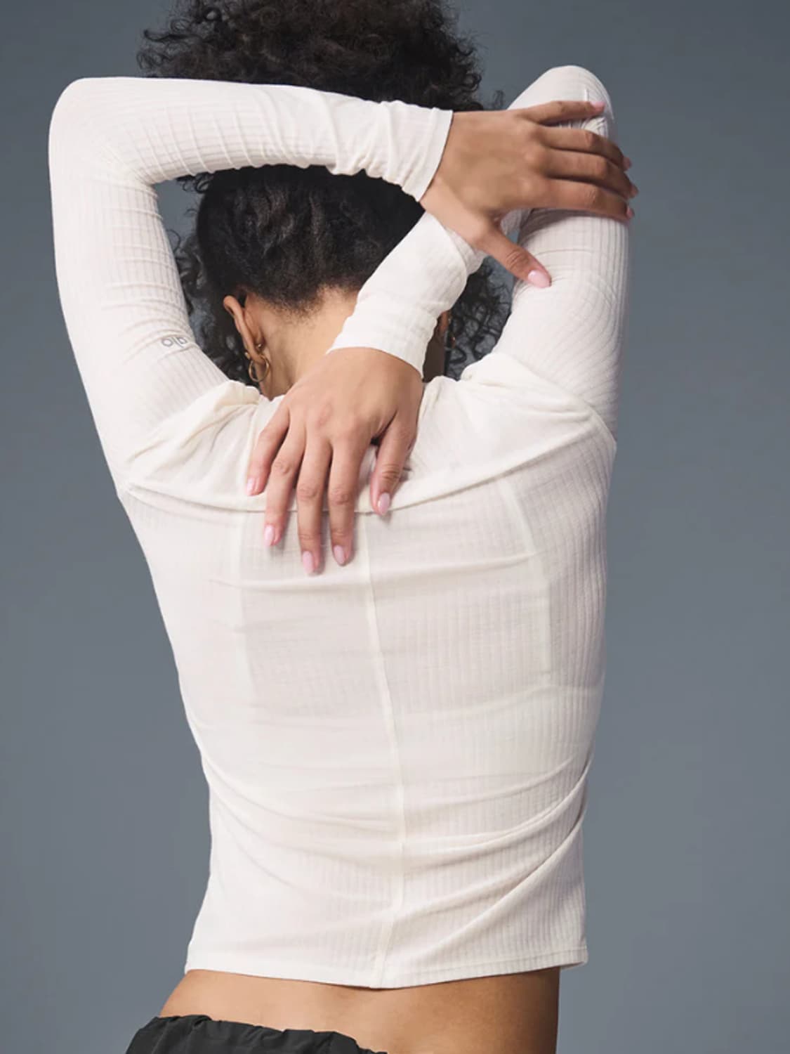 (새상품) 알로 요가 립드 긴팔 아이보리 M(국내66) 상품이미지4