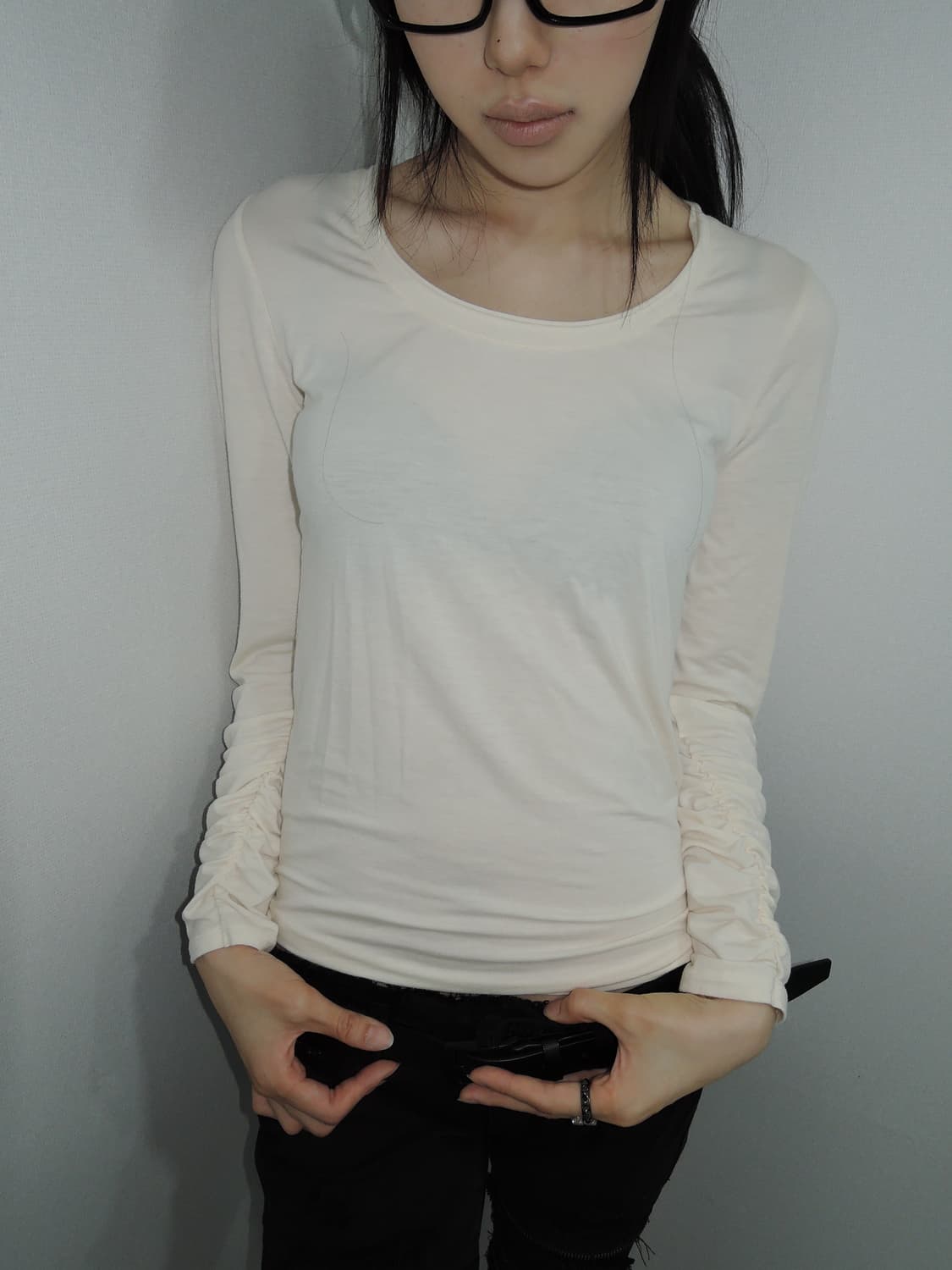 Shirring U-Neck Top 상품이미지2