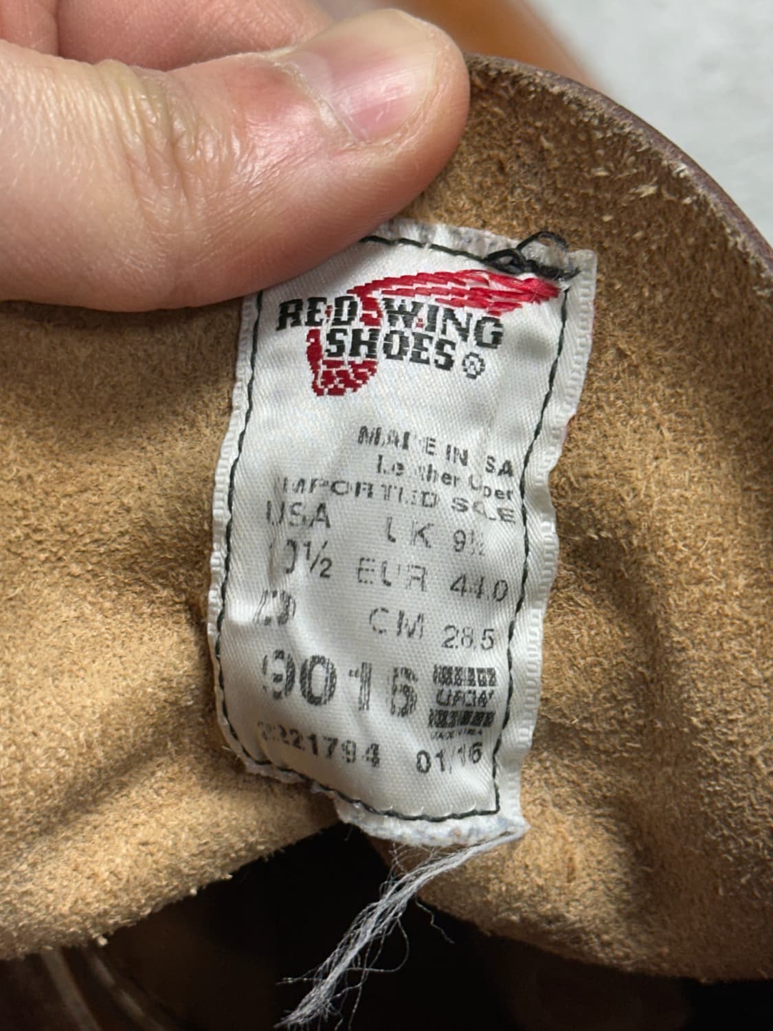 OG USA Made 레드윙 9016 벡맨 시가 구버전 빅사이즈 상품이미지10