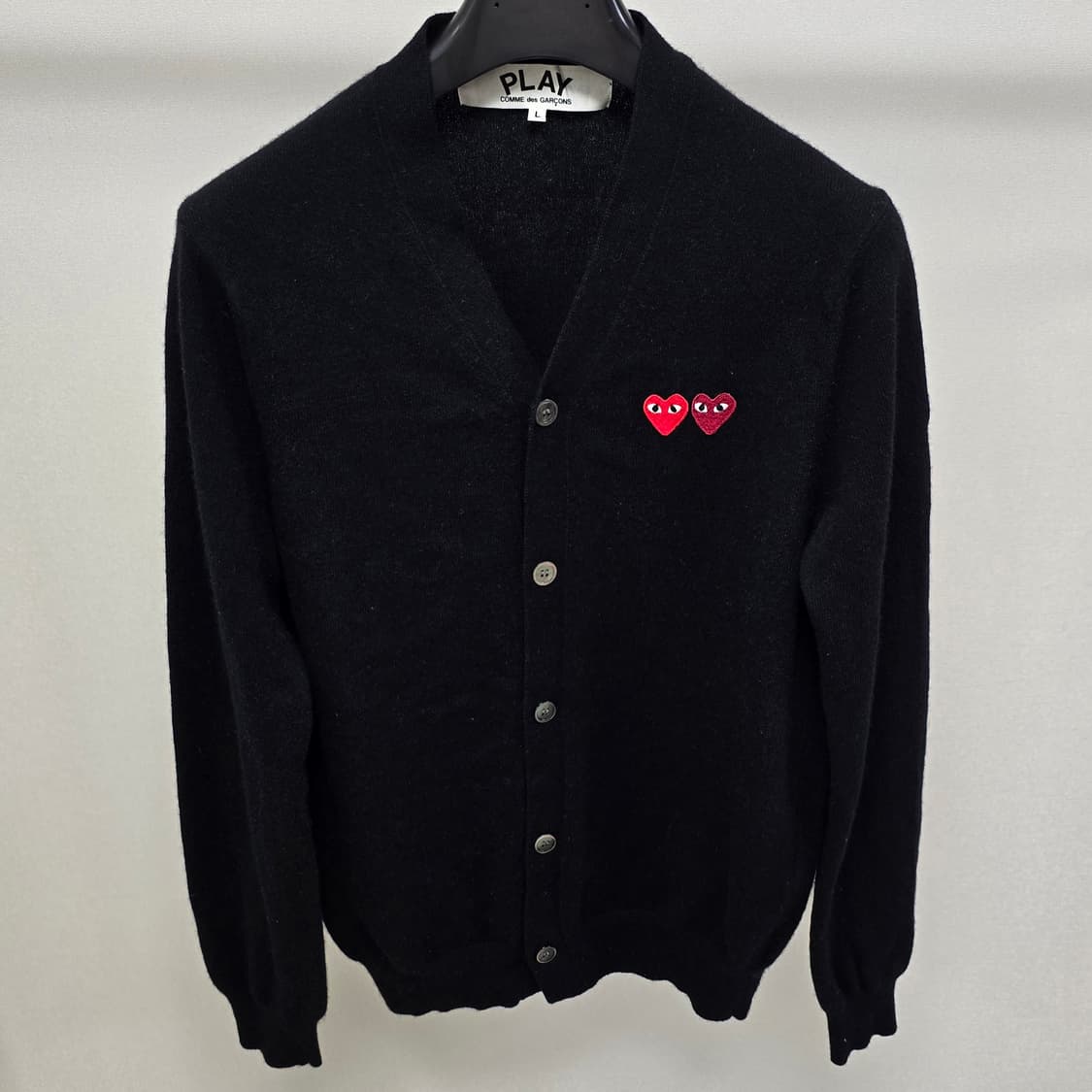 꼼데가르송 더블 와펜 가디건 L사이즈 100 블랙 판매 상품이미지1
