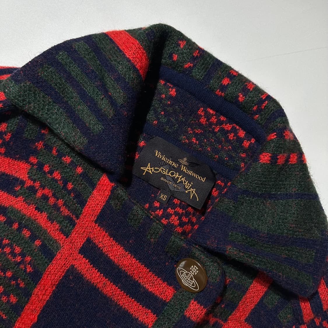 비비안 웨스트우드 니트 체크 패턴 코트 상품이미지4