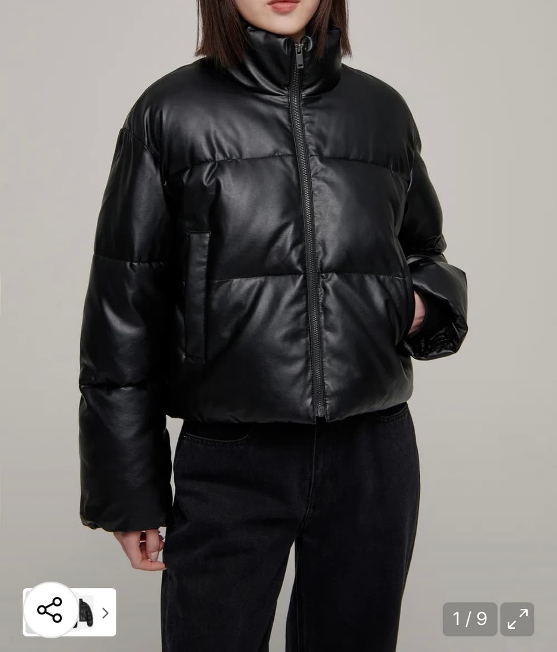 무신사 스탠다드 우먼 레더 숏패딩 푸퍼 자켓 xsㅣ상태 좋음 상품이미지1