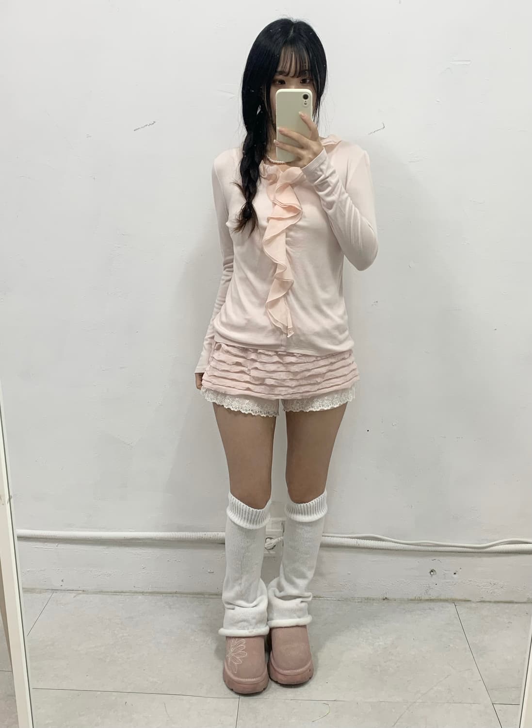 [ANY FAM] 로걀 핑크 레이스 롱슬리브 상품이미지3