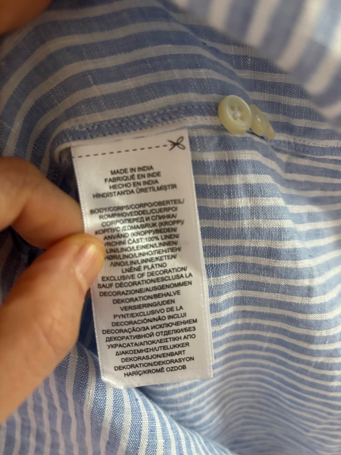 폴로 랄프로렌 린넨 스트라이프 긴팔 셔츠 M 상품이미지4