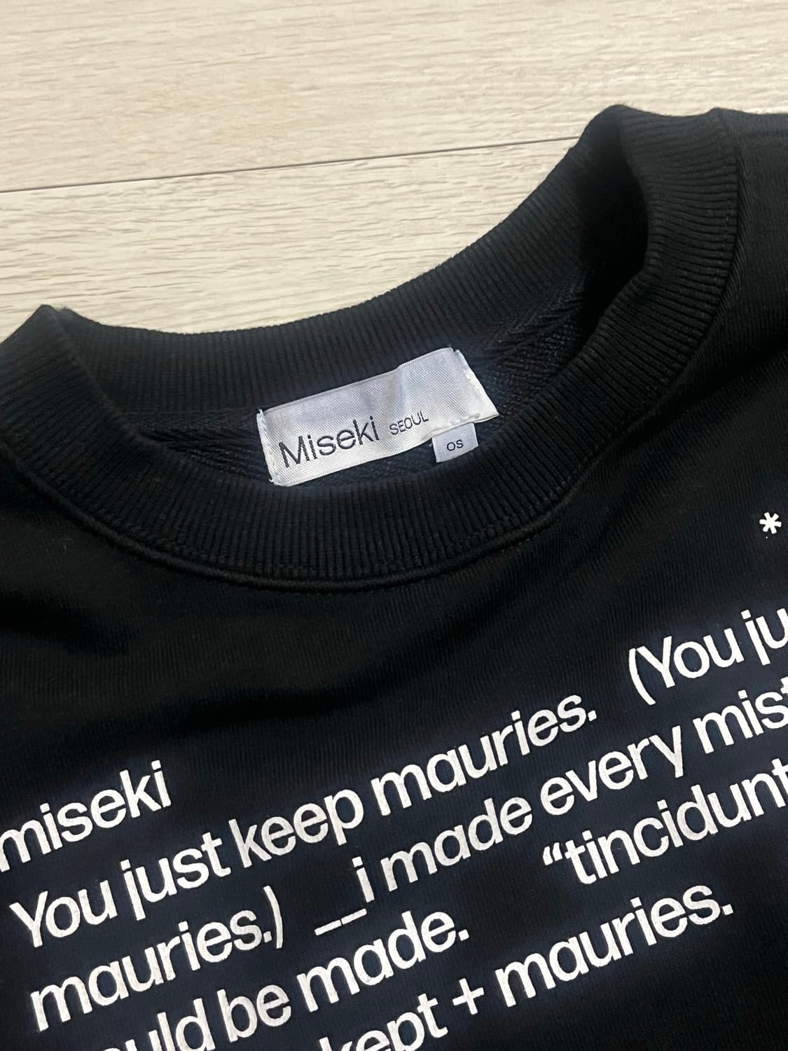 미세키서울 Quote sweat shirts BLACK 상품이미지2