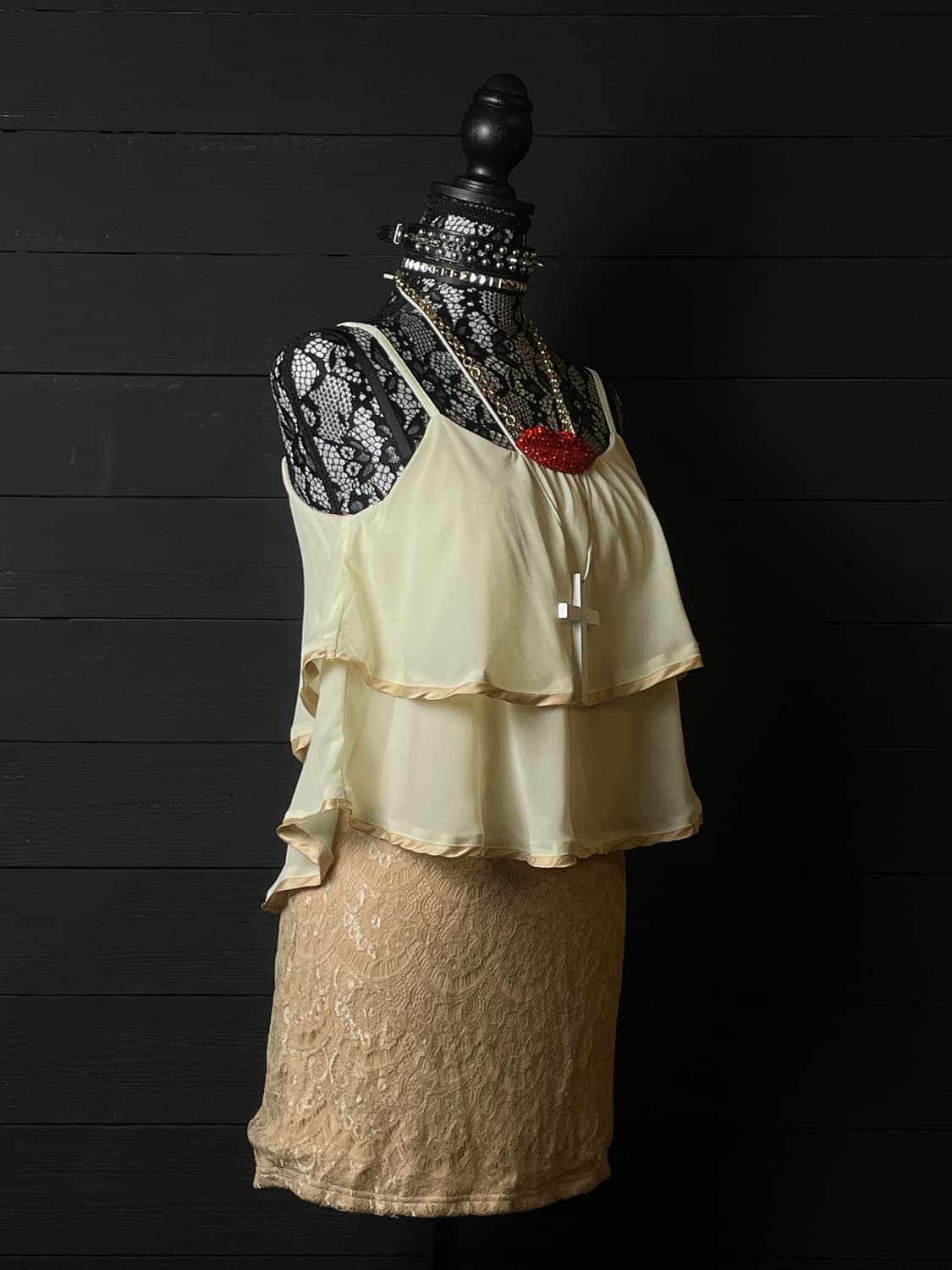 LIP SERVICE 립서비스 갸루 프릴 레이어드 레이스 원피스 상품이미지3