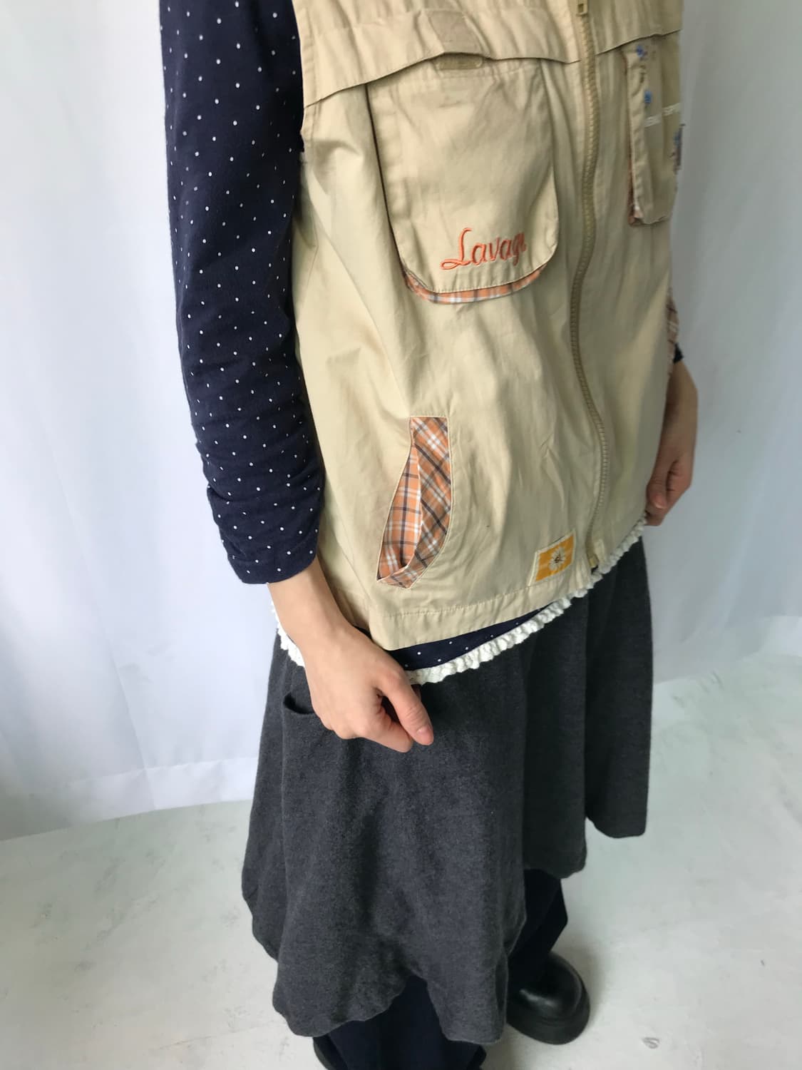 ⊹ Vintage Floral Check Vest 상품이미지6