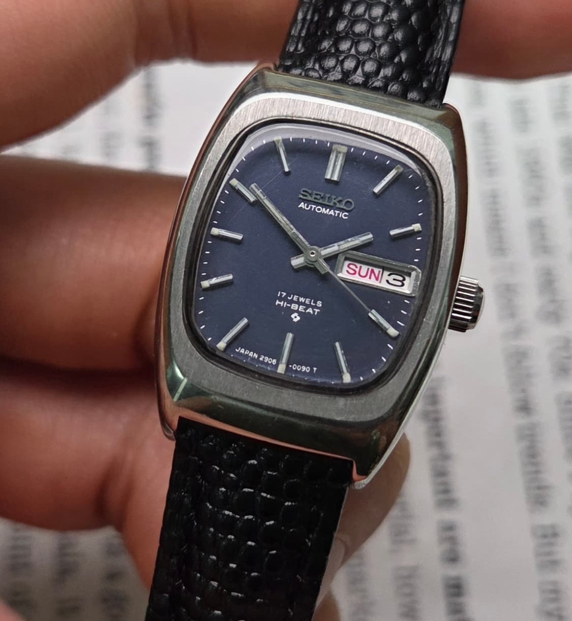 레어] 빈티지 세이코 하이비트 오리지널 블루청판 데이데이트 여성용 
 상품이미지4