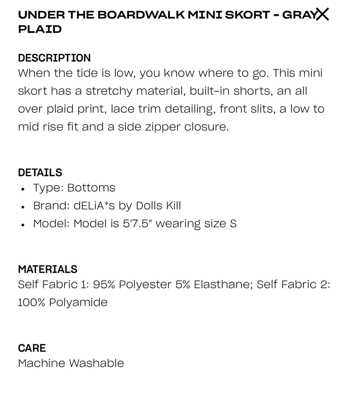 Dolls Kill 체크 미니 스코트  상품이미지4