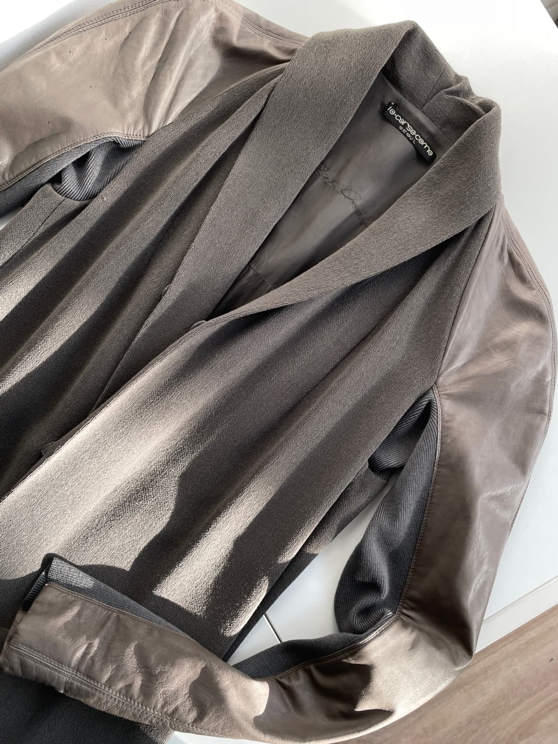 Rick Owens Leather Mixed Coat 상품이미지1