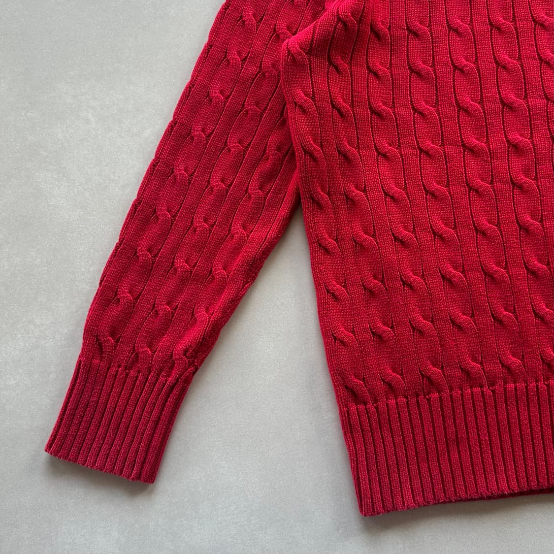 [XS]폴로 랄프로렌 꽈배기 니트 스웨터 레드 상품이미지4