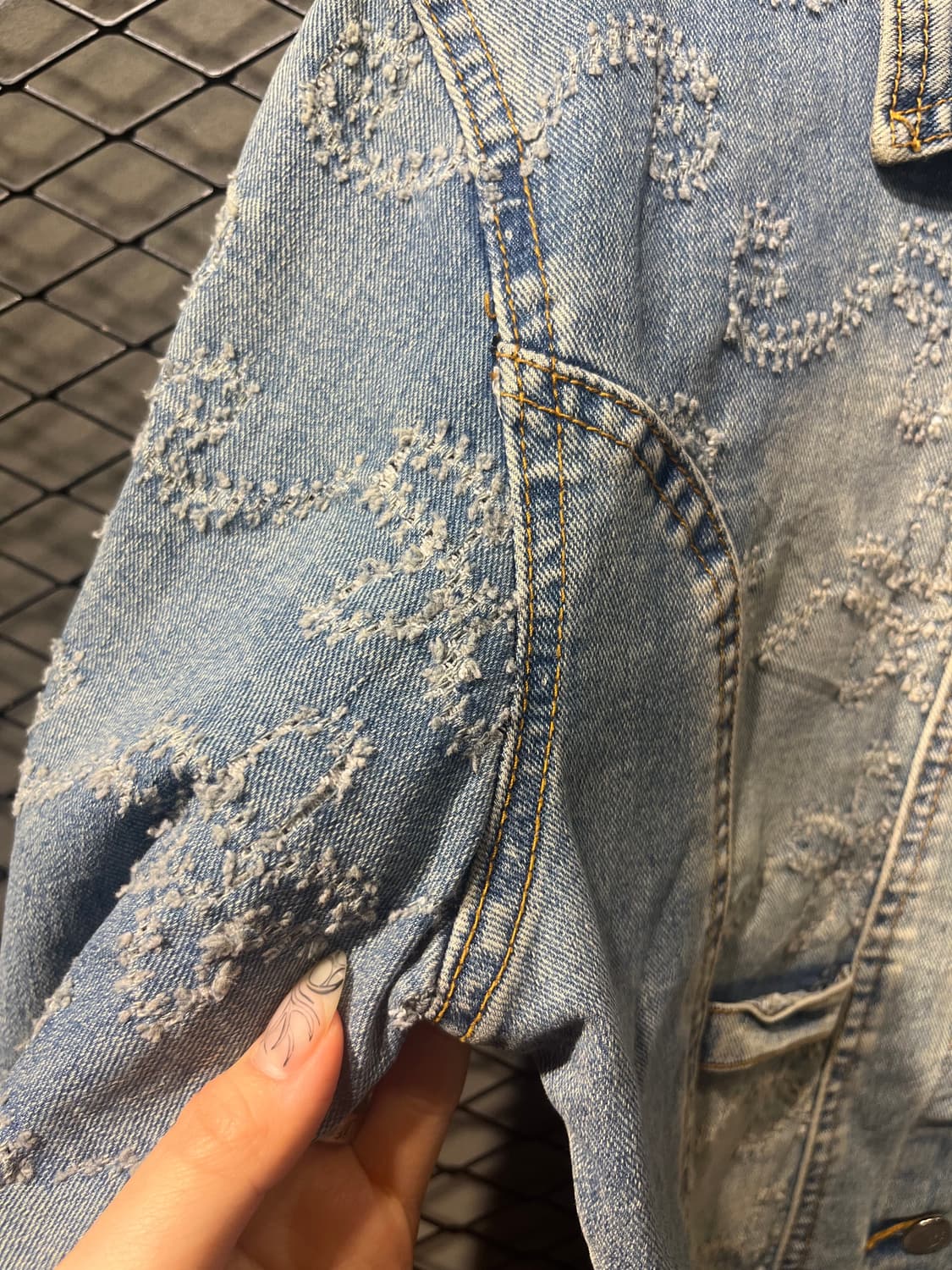 빈티지 플라워 패턴 데님 자켓 상품이미지3