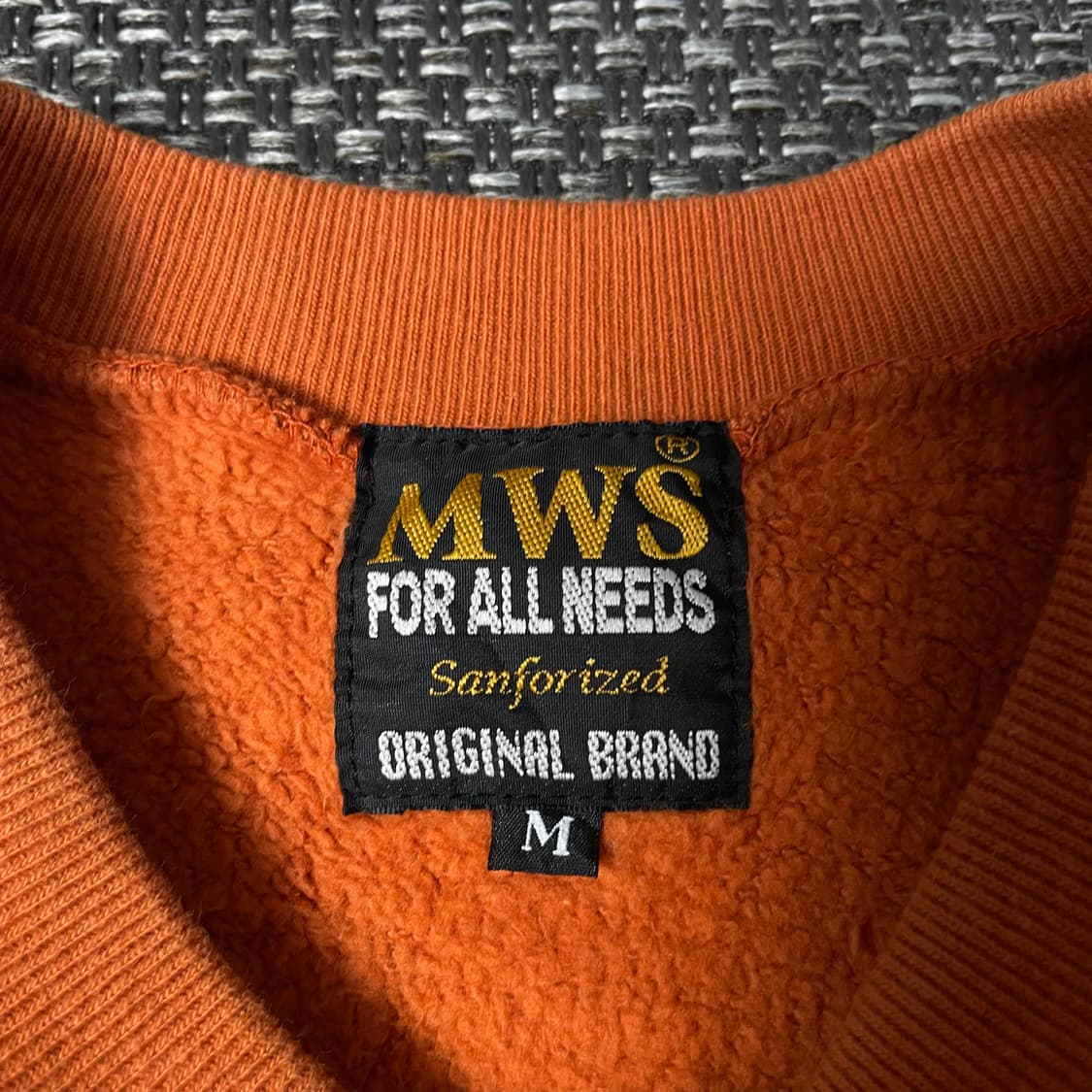 MWS 빈티지 오렌지 블랙 체크 기모 베스트 M 상품이미지5