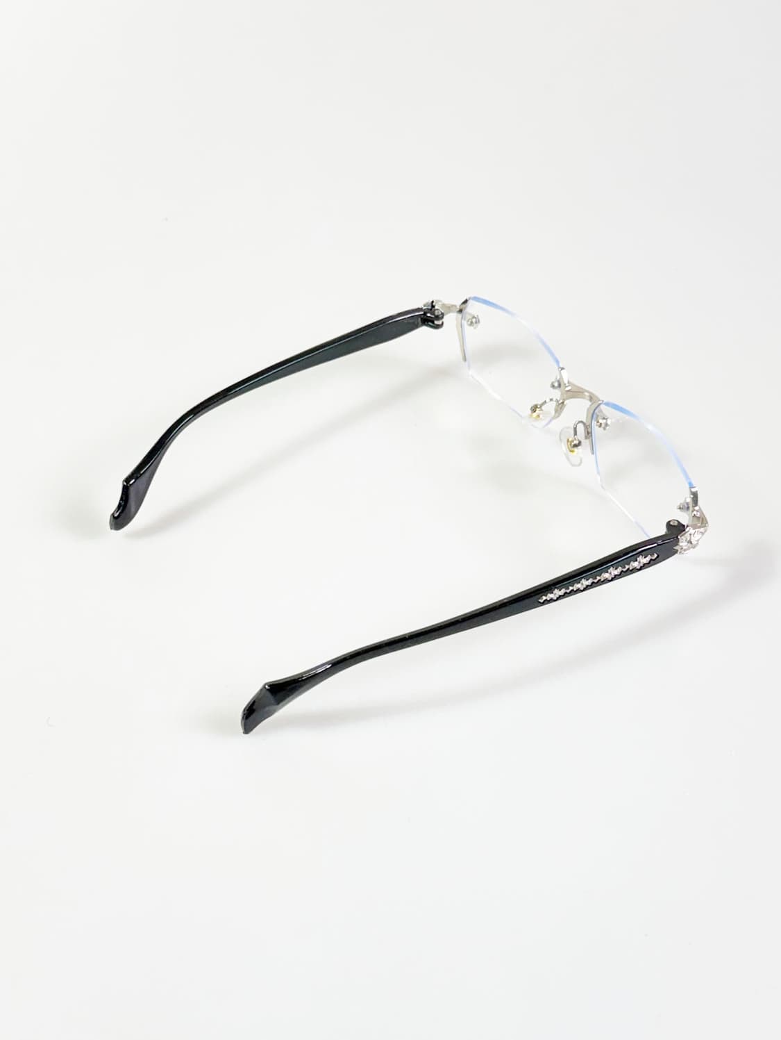 무테 슬림 스퀘어 메탈 프레임 빈티지 안경 상품이미지5