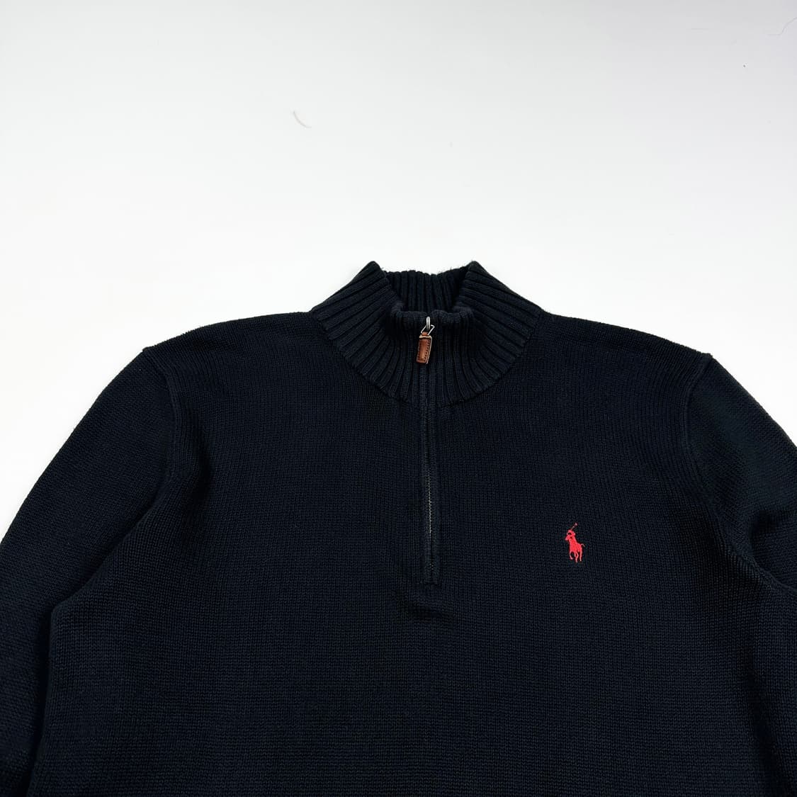 폴로 랄프로렌 포니 블랙 반집업 니트 (M) 상품이미지1