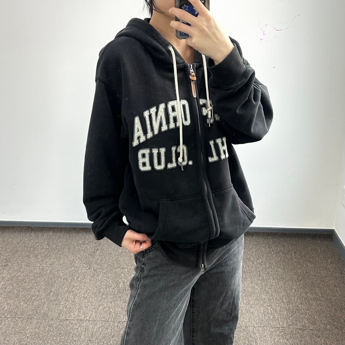 Who A U  후아유 캘리포니아 2-way 블랙 후드집업 상품이미지2