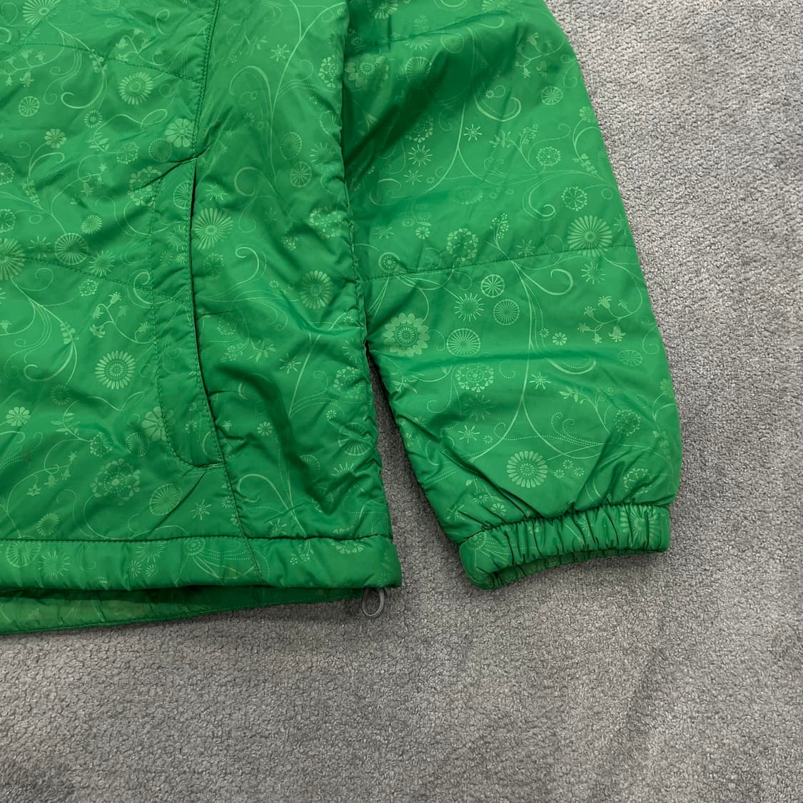 L 노스페이스 여성 그린 플라워 퀼팅 자켓 상품이미지3