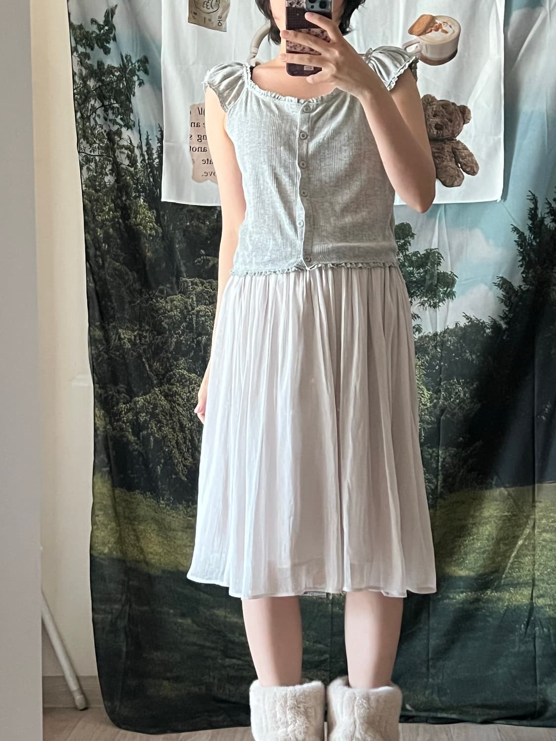 cap sleeve lace sleeveless, chiffon yoru 상품이미지1