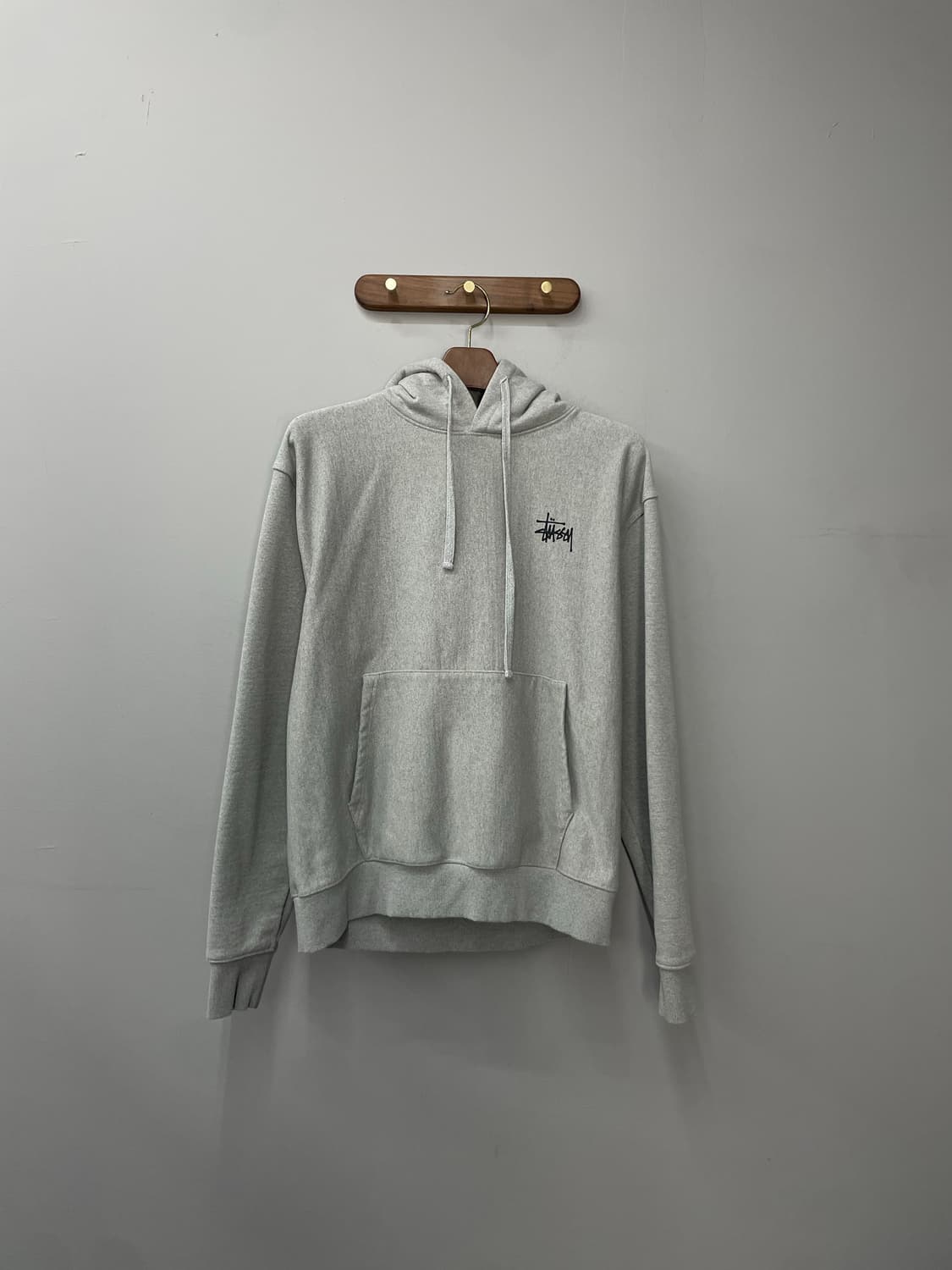 스투시 베이직 로고 그레이 후드티 H1250 상품이미지3