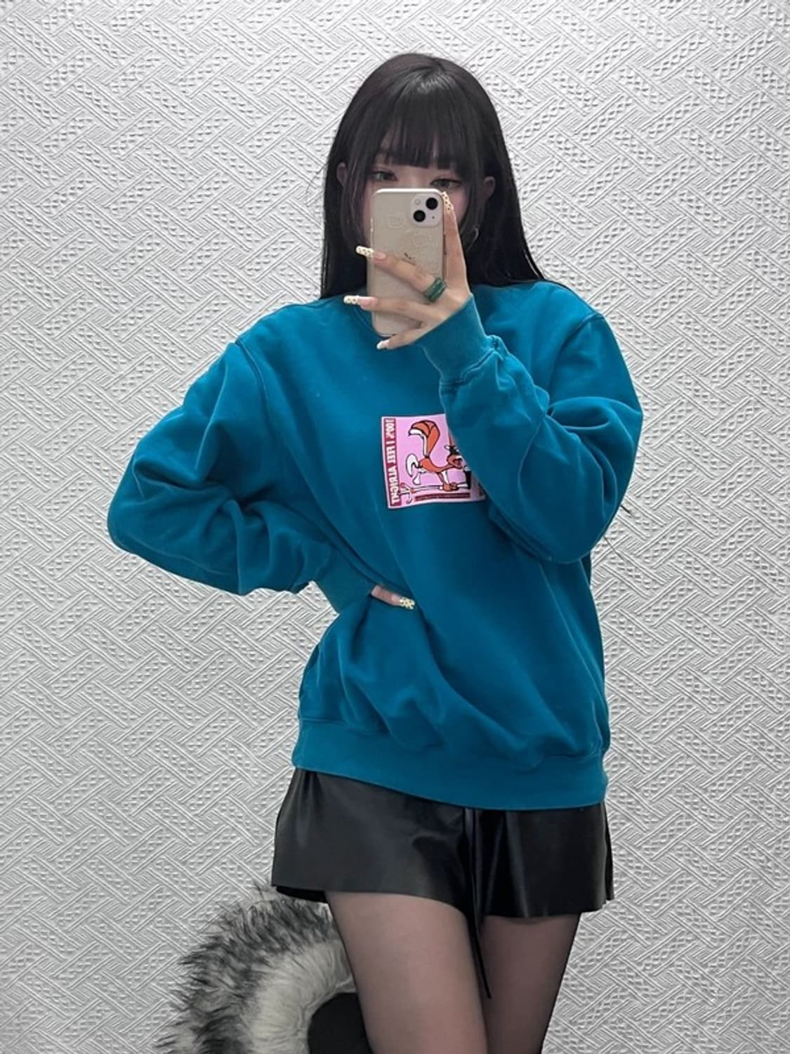 디스이즈네버댓 올드스쿨 키치 카툰프린팅 약기모 맨투맨 M C09630 상품이미지1