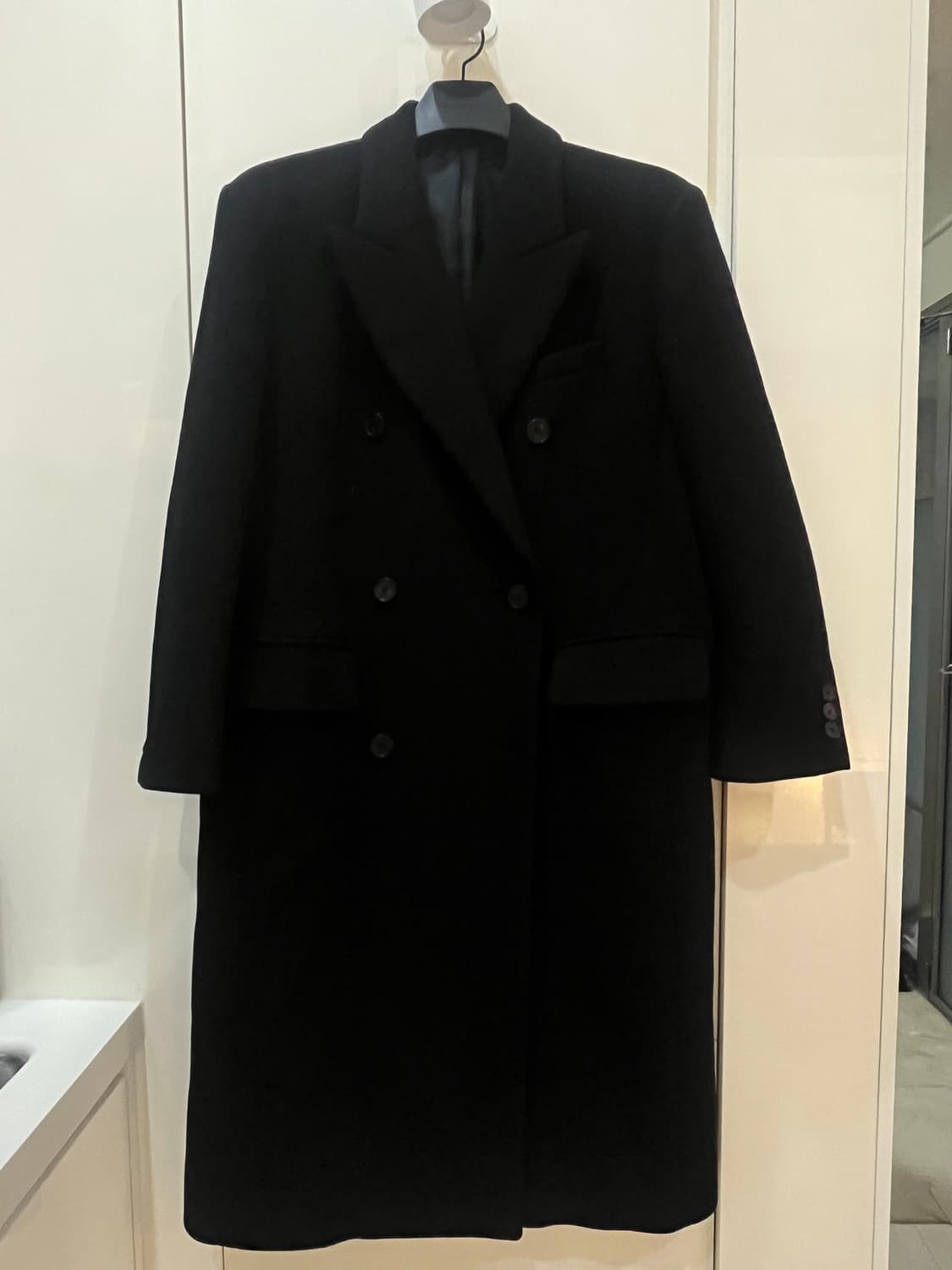 무신사스탠다드 울블렌드 오버숄더 더블코트 S 상품이미지2